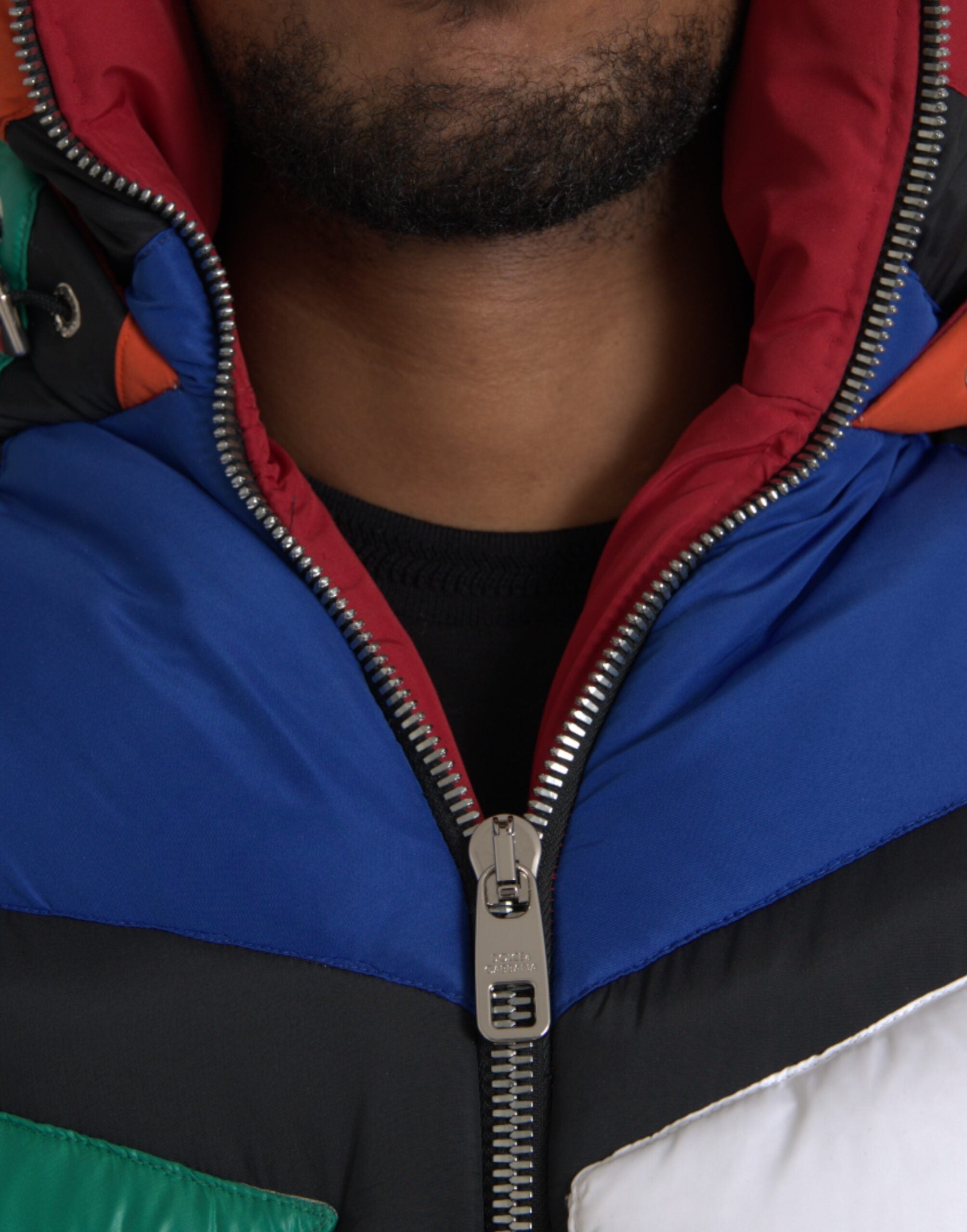 Dolce & Gabbana Multicolor Quilted Hooded Puffer Men's Jacket
