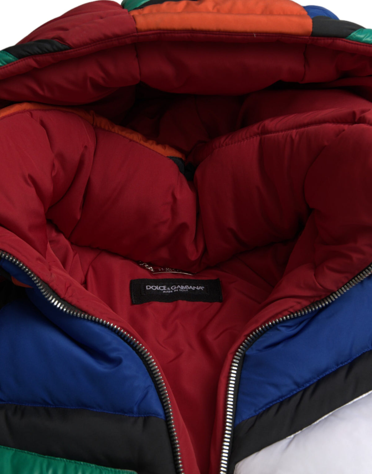 Dolce & Gabbana Multicolor Quilted Hooded Puffer Men's Jacket