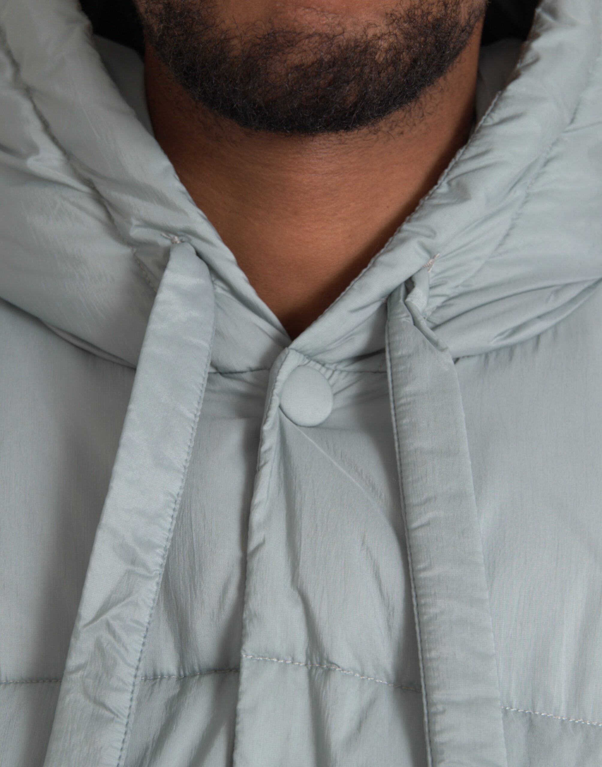 Dolce & Gabbana Light Blue Quilted Hooded Puffer Jacket Men's Men