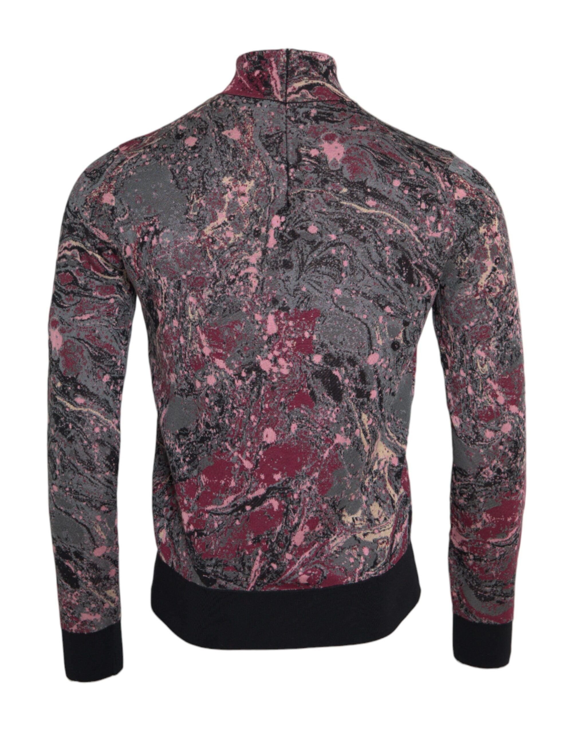 Dolce & Gabbana Multicolor Graphic Turtle Neck Men Men's Sweater