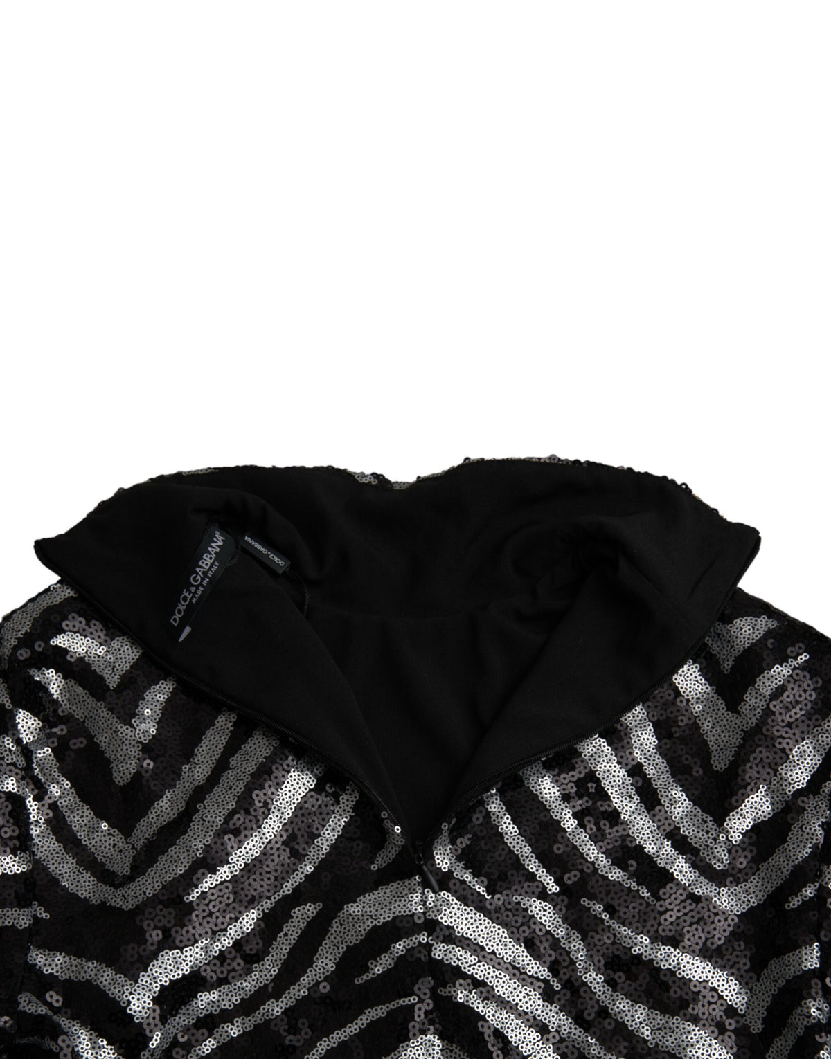 Dolce & Gabbana Black Silver Sequined Polyester Men's Sweater