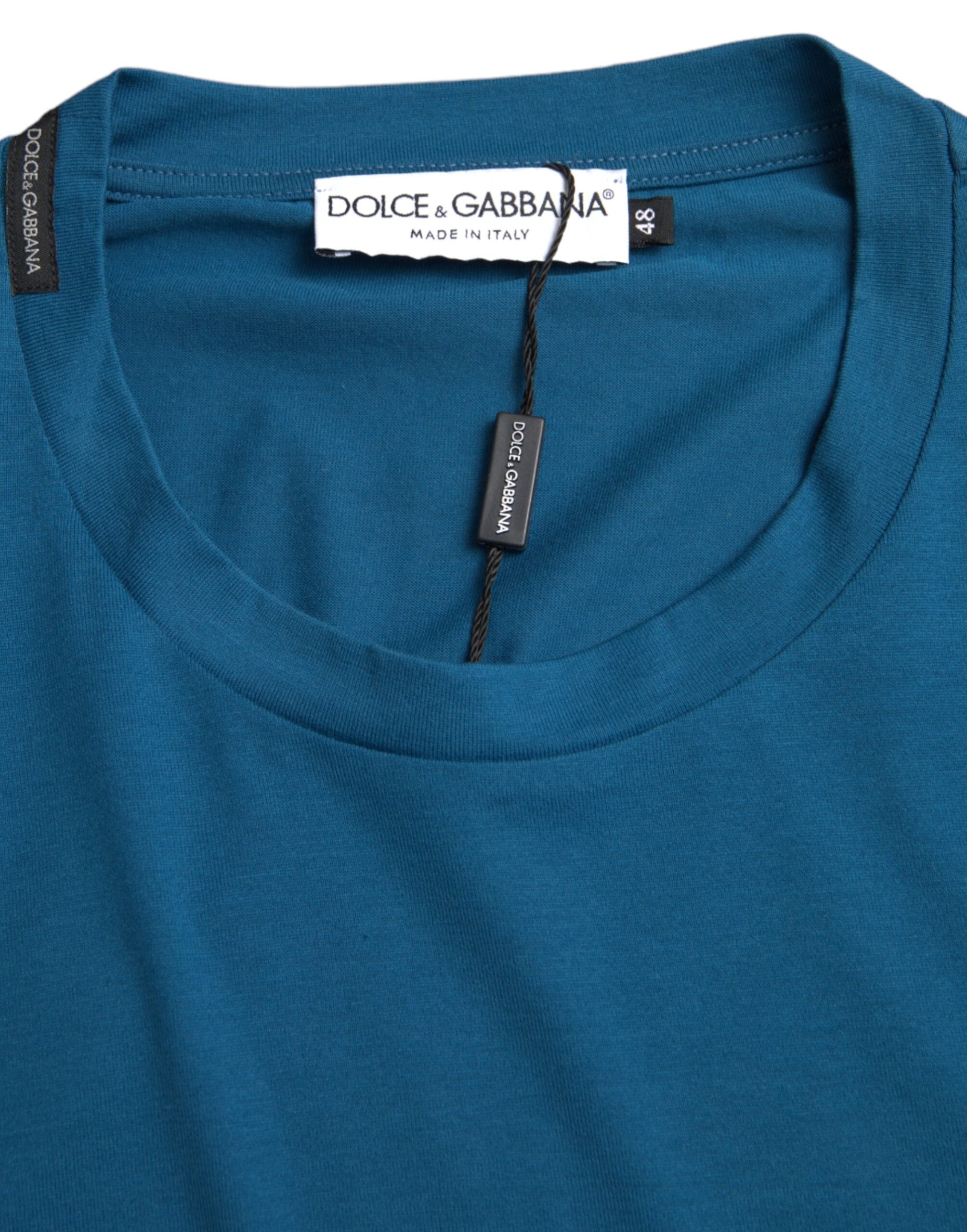 Dolce & Gabbana Blue Logo Round Neck Short Sleeves Men's T-shirt
