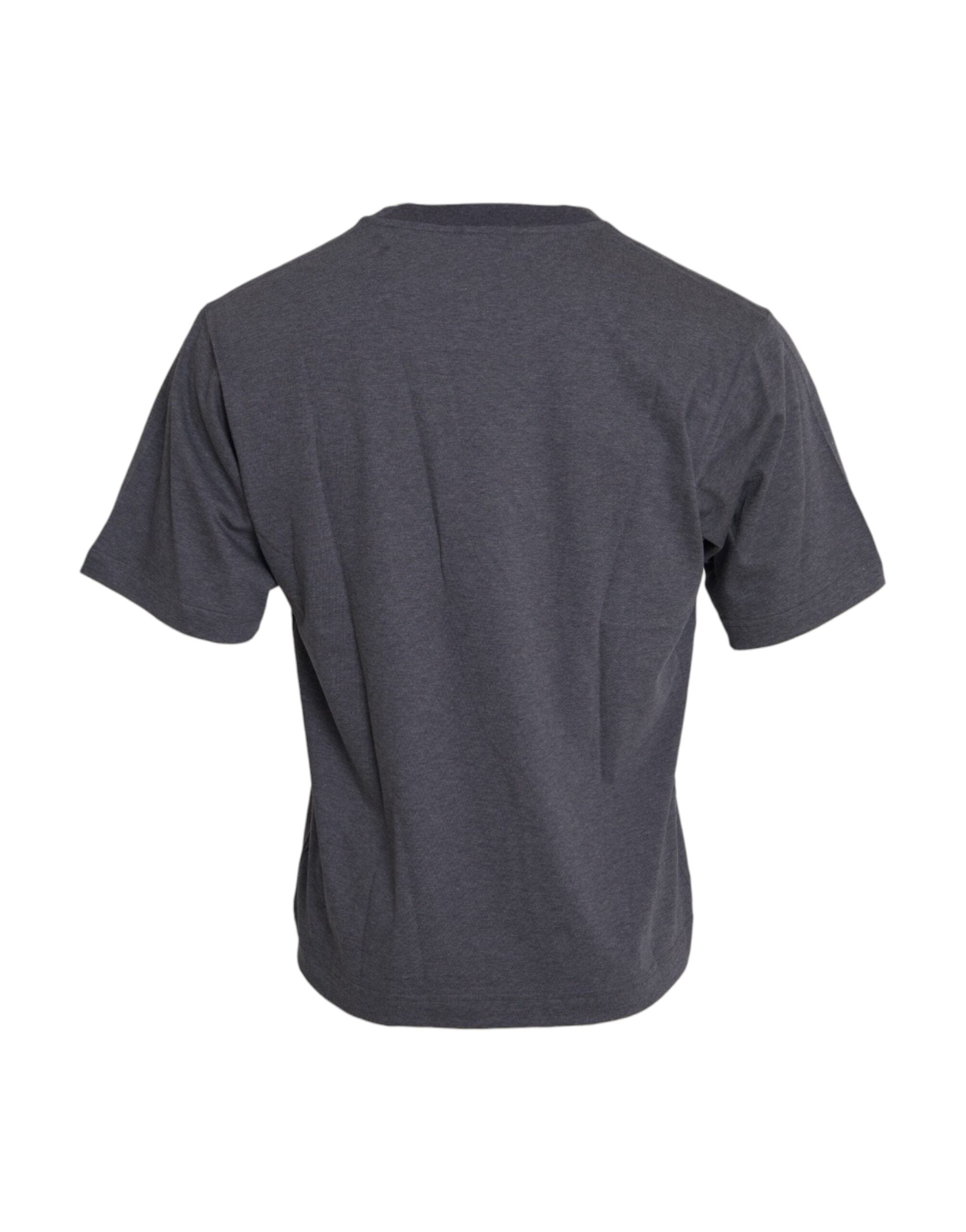 Dolce & Gabbana Gray Cotton Round Neck Short Sleeve Men's T-shirt