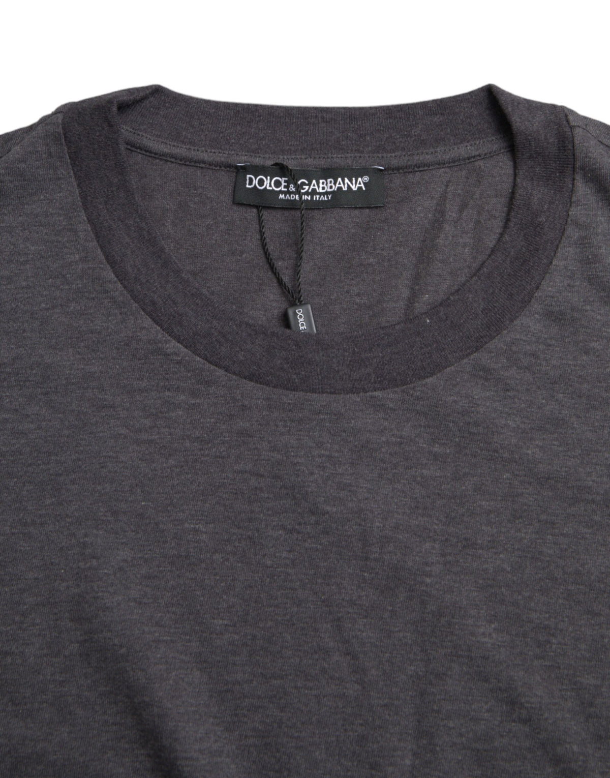 Dolce & Gabbana Gray Cotton Round Neck Short Sleeve Men's T-shirt