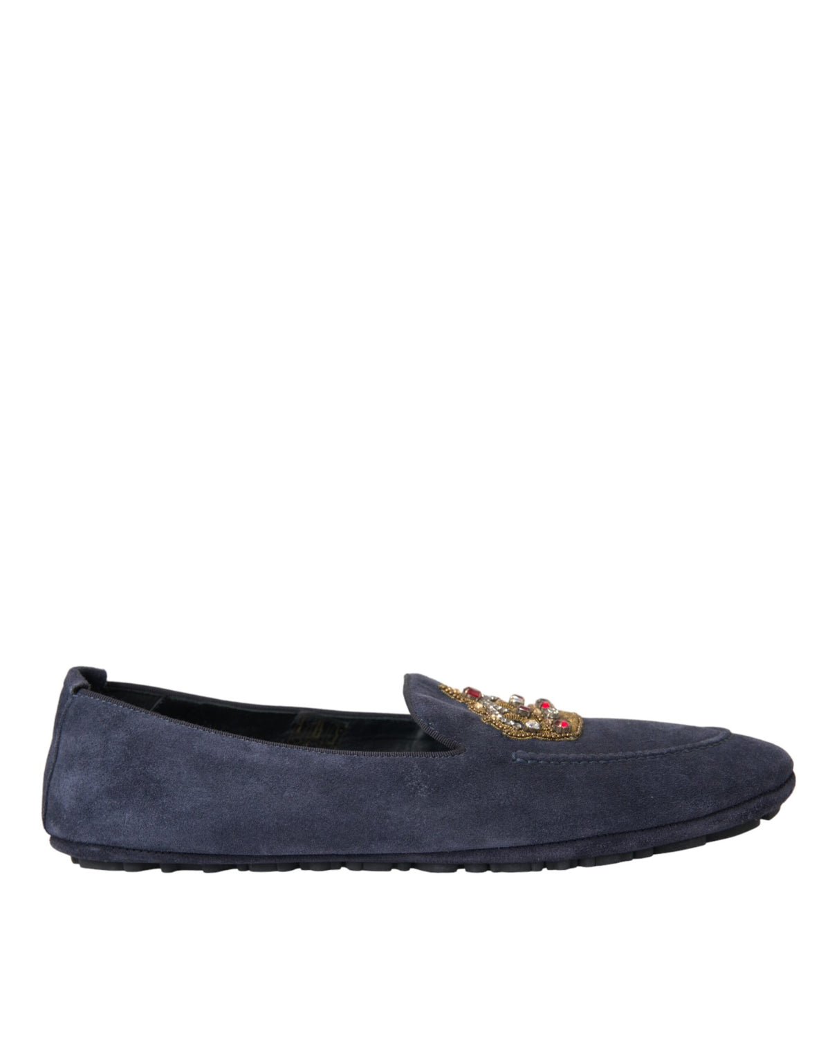 Dolce & Gabbana Dark Blue Leather Loafers Dolce & Gabbana Blue Suede Loafers | Sendegaro FR main image 2