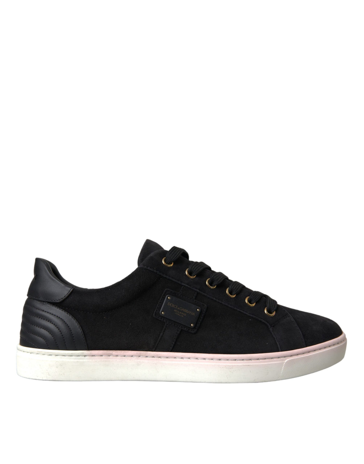 Dolce & Gabbana Black Suede Leather Men Low Top Sneakers Men 