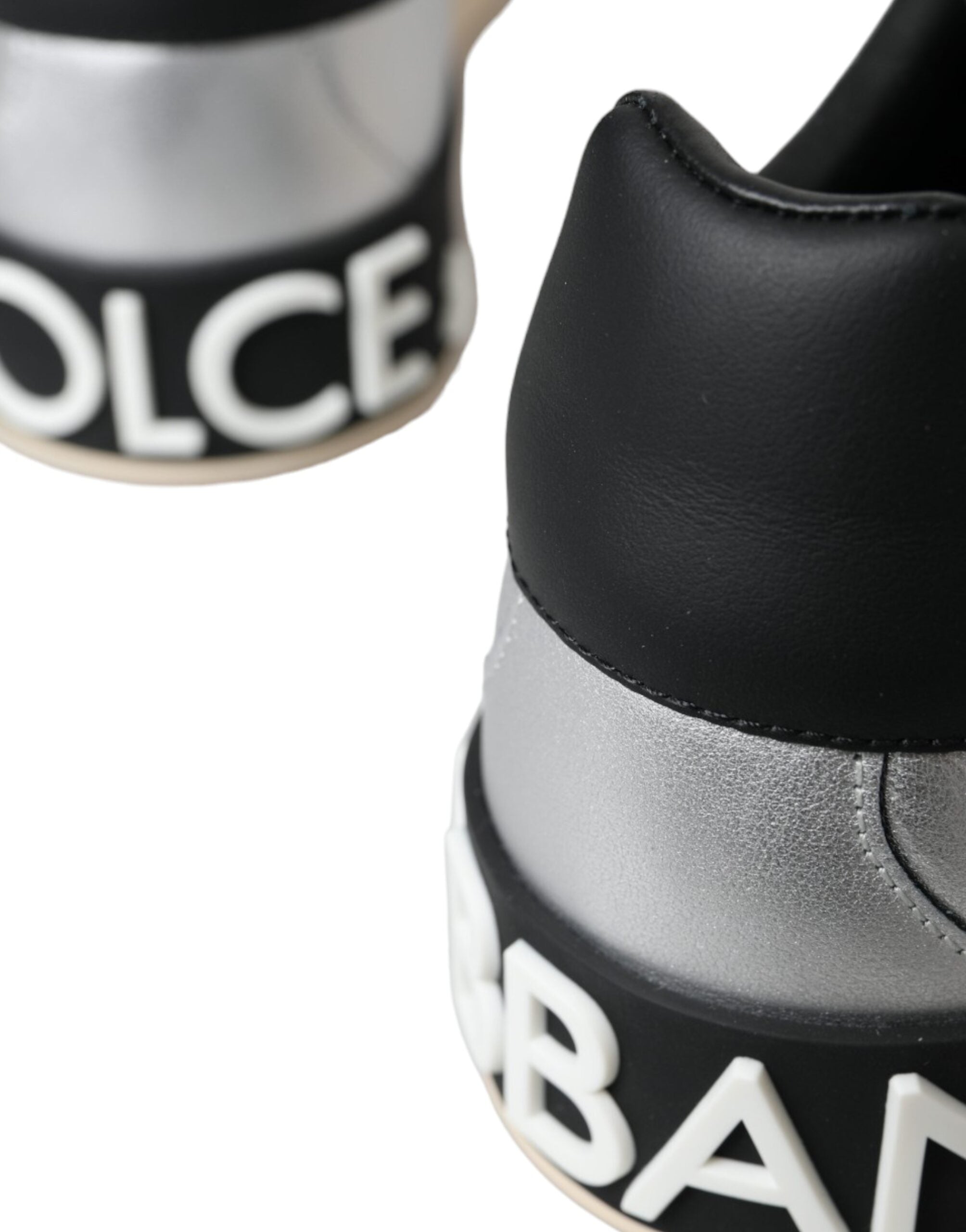 Dolce & Gabbana Silver Portofino Calf Leather Sneakers Men Men's Shoes