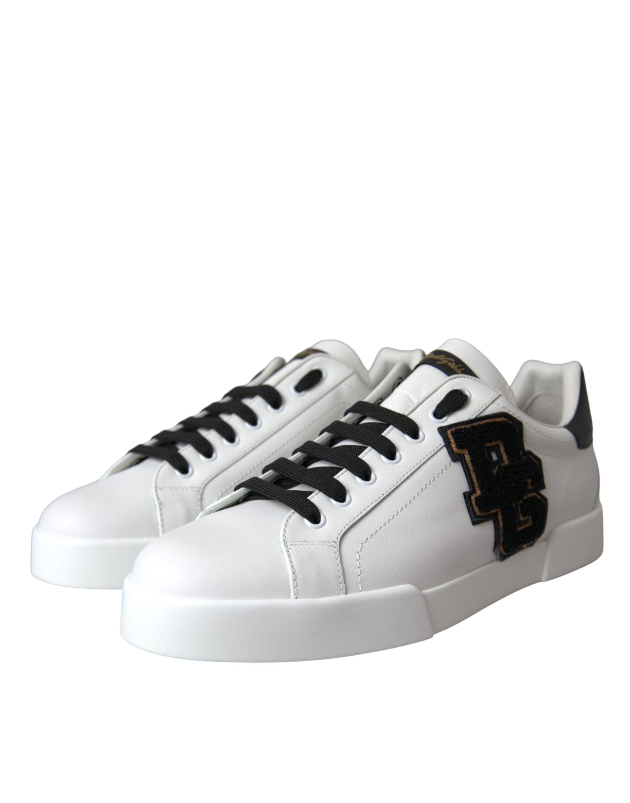 Dolce & Gabbana White Leather DG Logo Casual Low Top Sneakers Men's Shoes