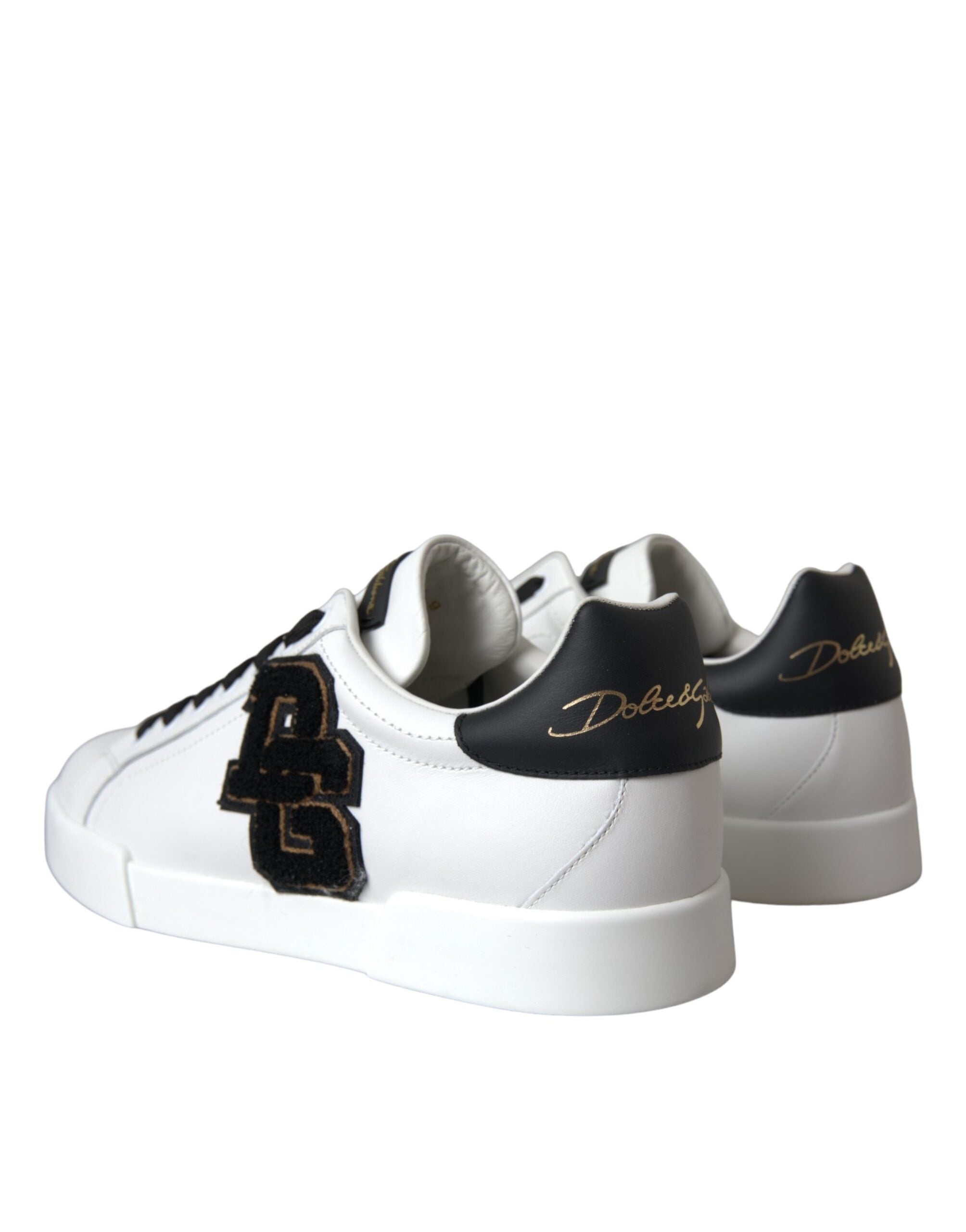 Dolce & Gabbana White Leather DG Logo Casual Low Top Sneakers Men's Shoes