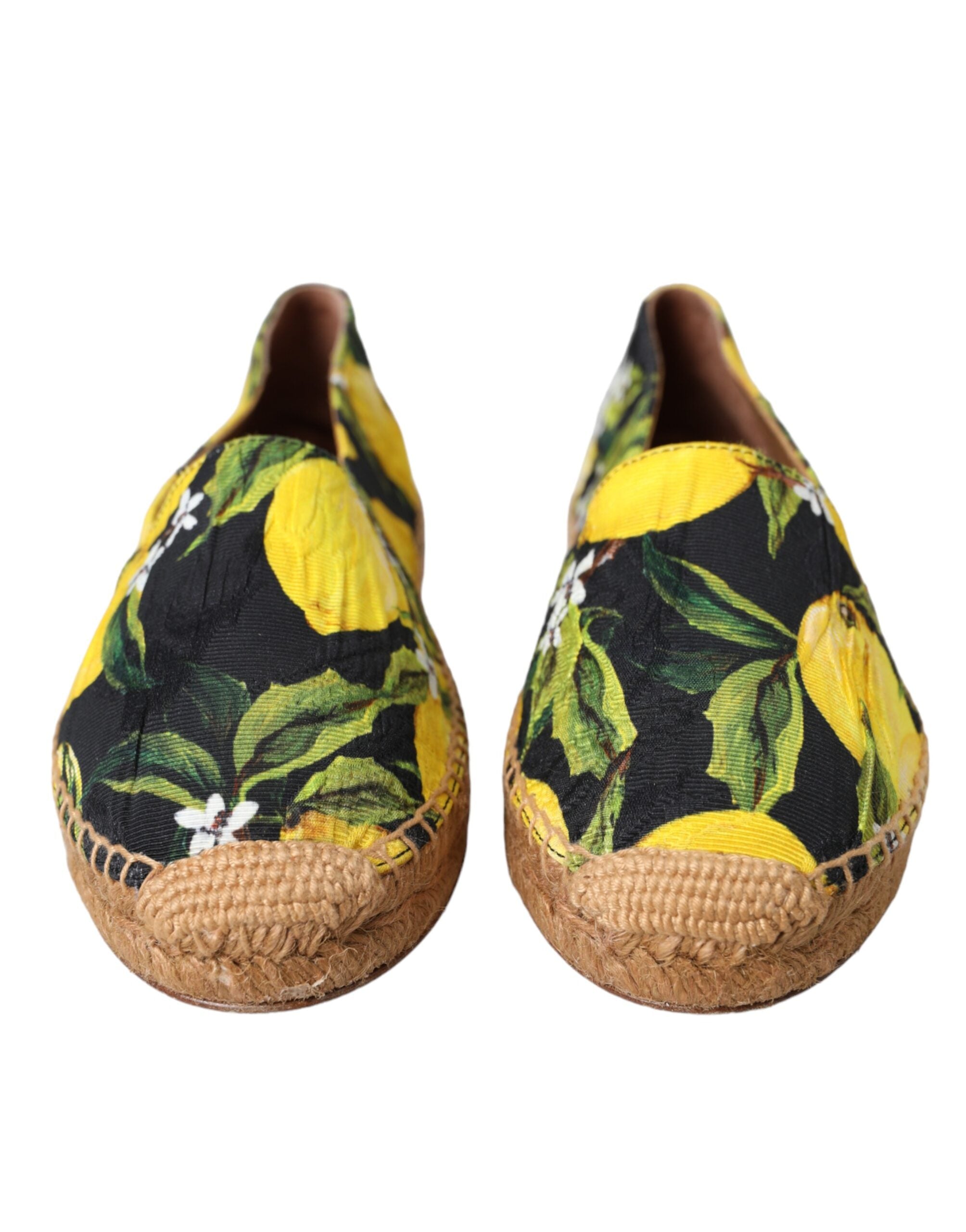 Dolce & Gabbana Multicolor Lemon Slip On Espadrilles Women's Shoes