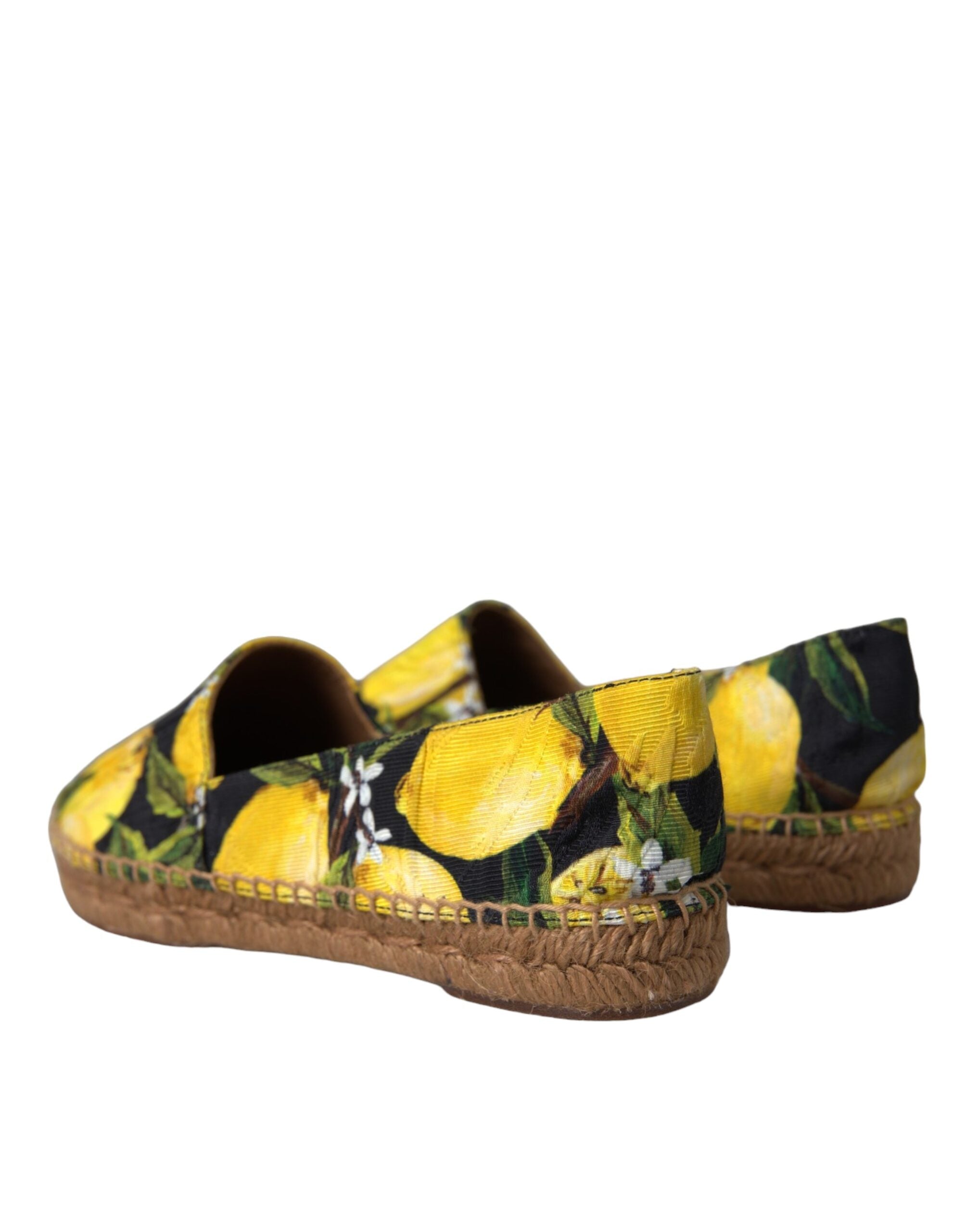 Dolce & Gabbana Multicolor Lemon Slip On Espadrilles Women's Shoes