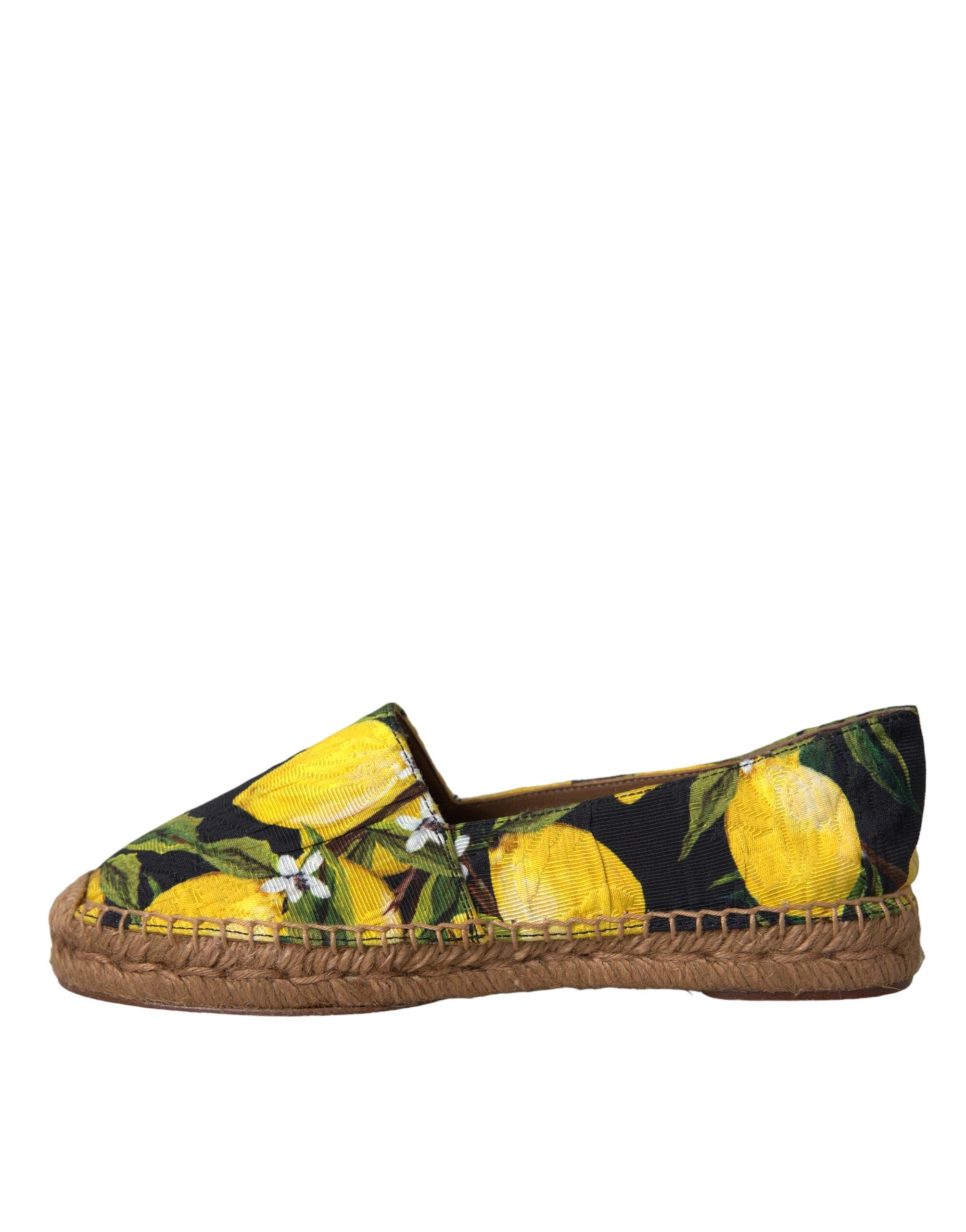 Dolce & Gabbana Multicolor Lemon Slip On Espadrilles Women's Shoes