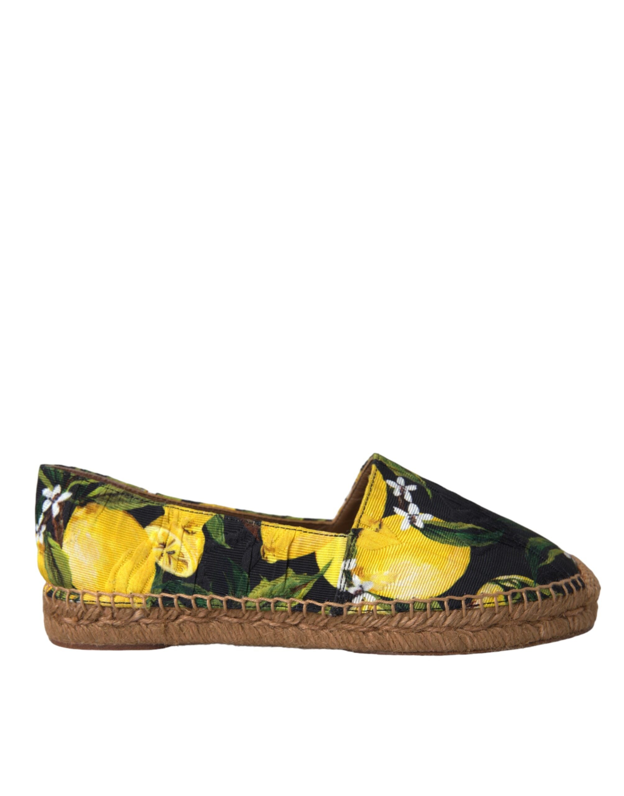 Dolce & Gabbana Multicolor Lemon Slip On Espadrilles Women's Shoes