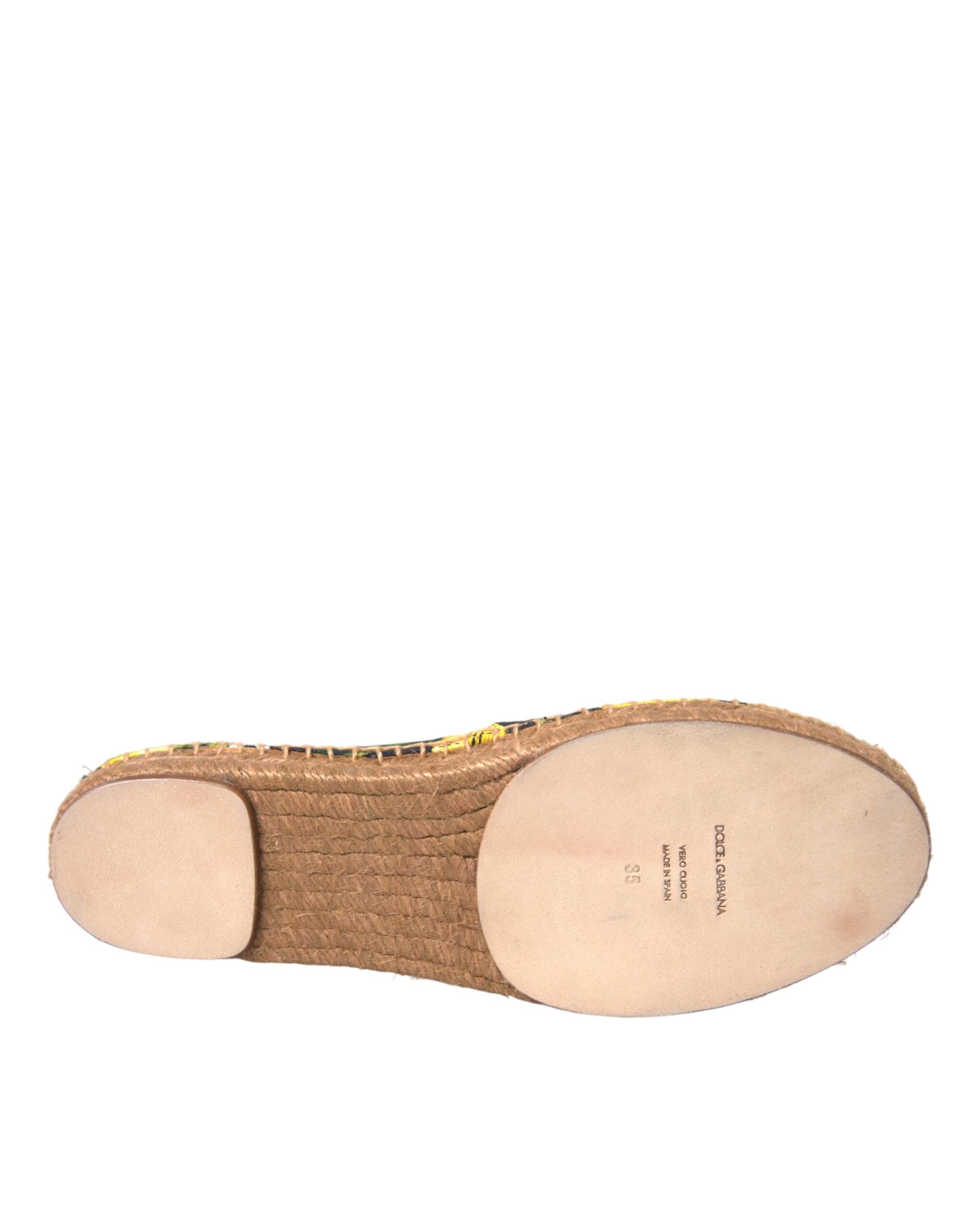 Dolce & Gabbana Multicolor Lemon Slip On Espadrilles Women's Shoes