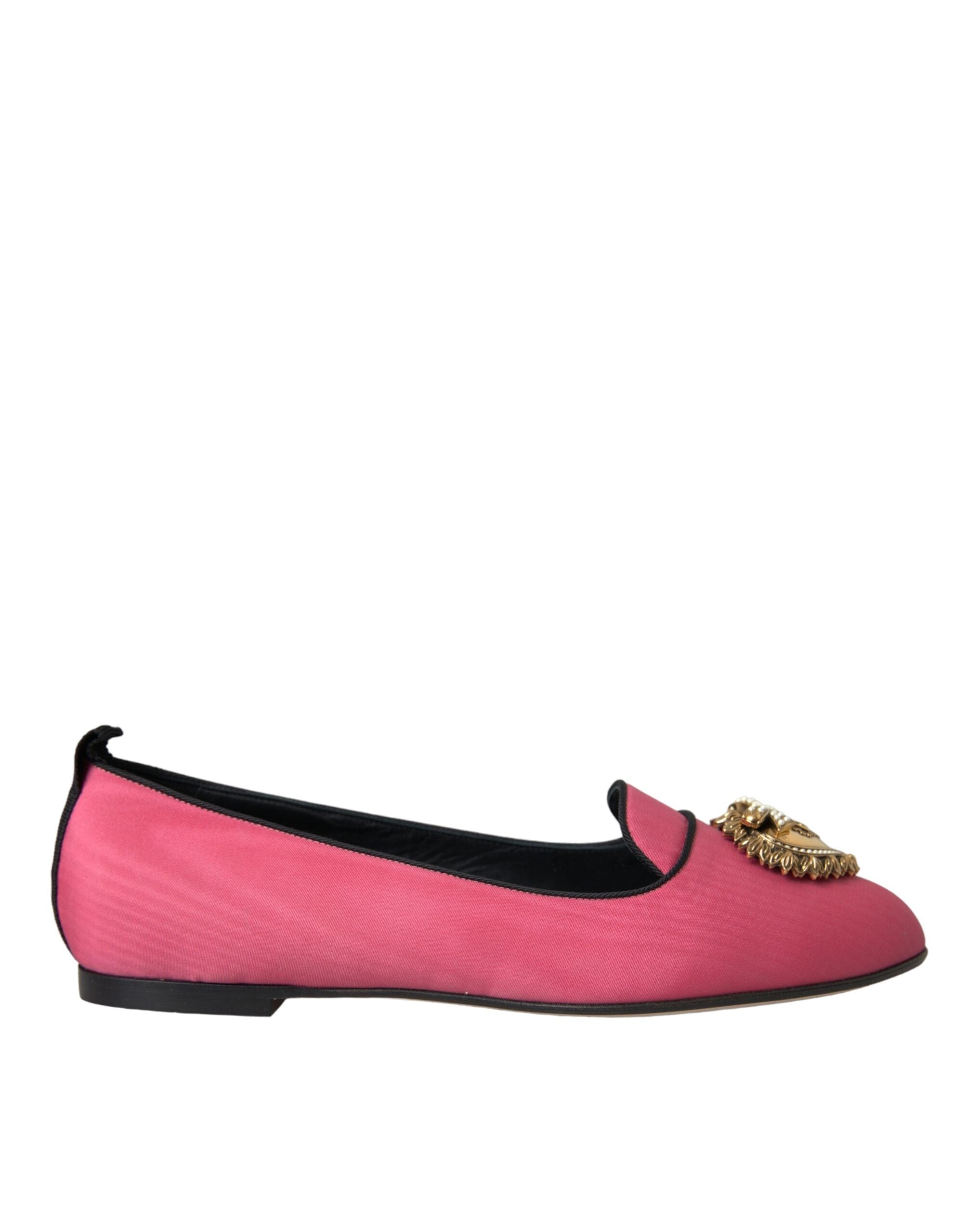 Dolce & Gabbana Pink Velvet Slip On Loafers Flats Women's Shoes