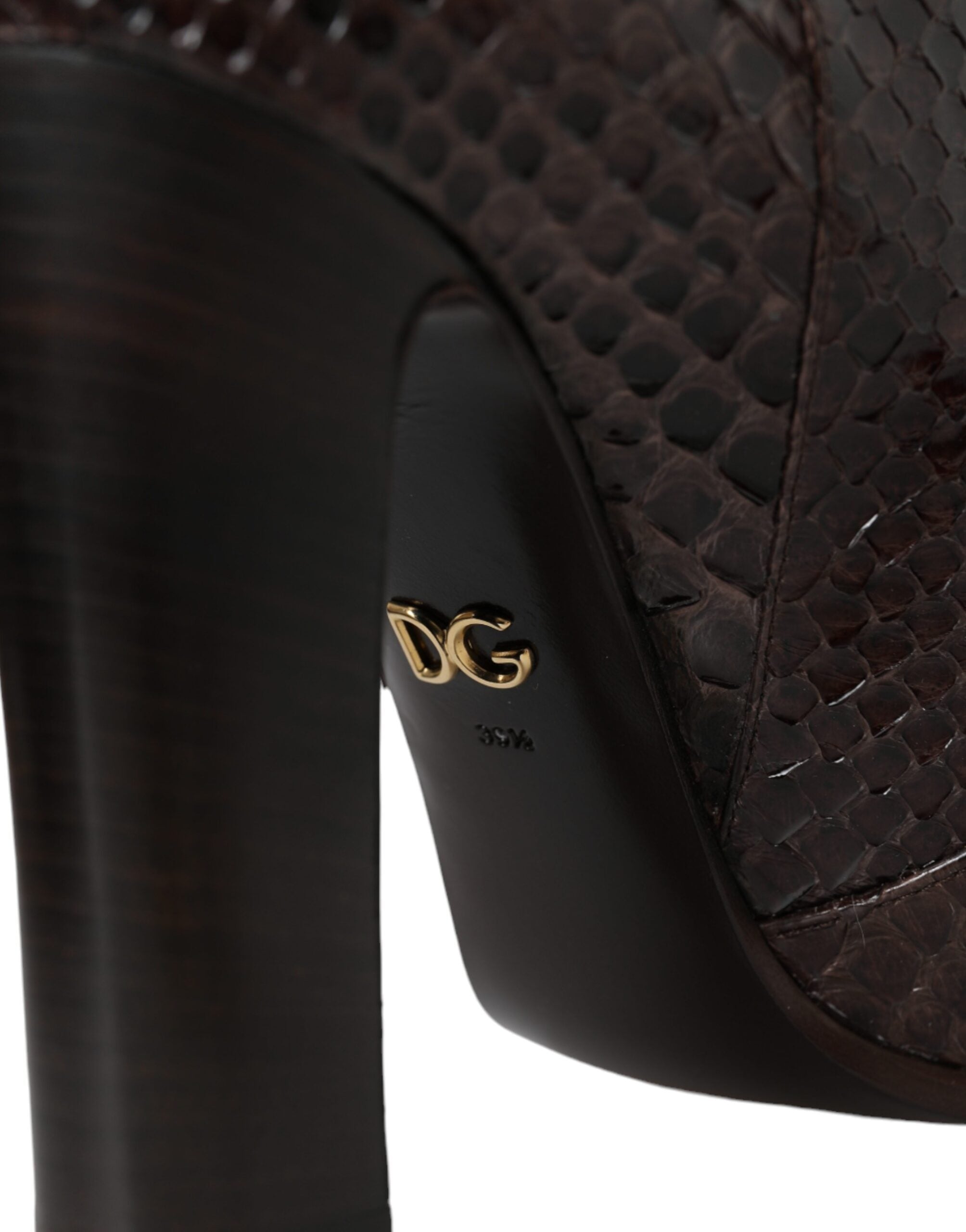 Dolce & Gabbana Brown Exotic Leather Heels High Boots Women's Shoes