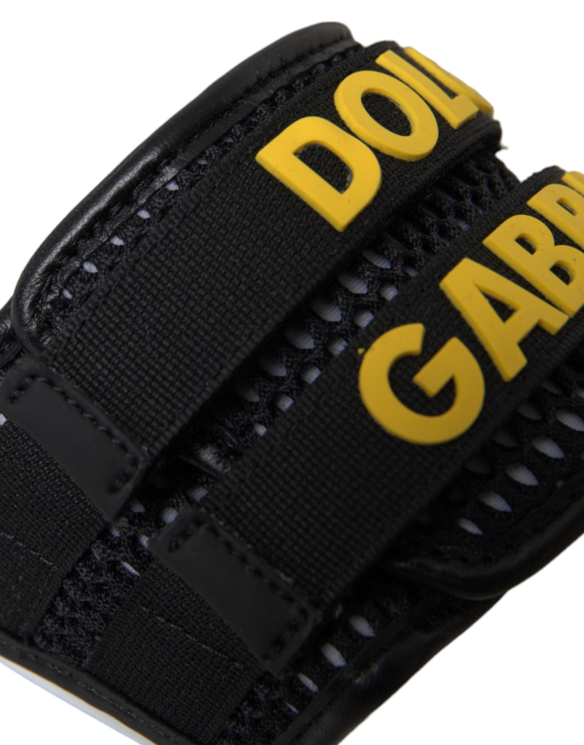 Dolce & Gabbana White Black Logo Beachwear Flats Sandals Women's Shoes