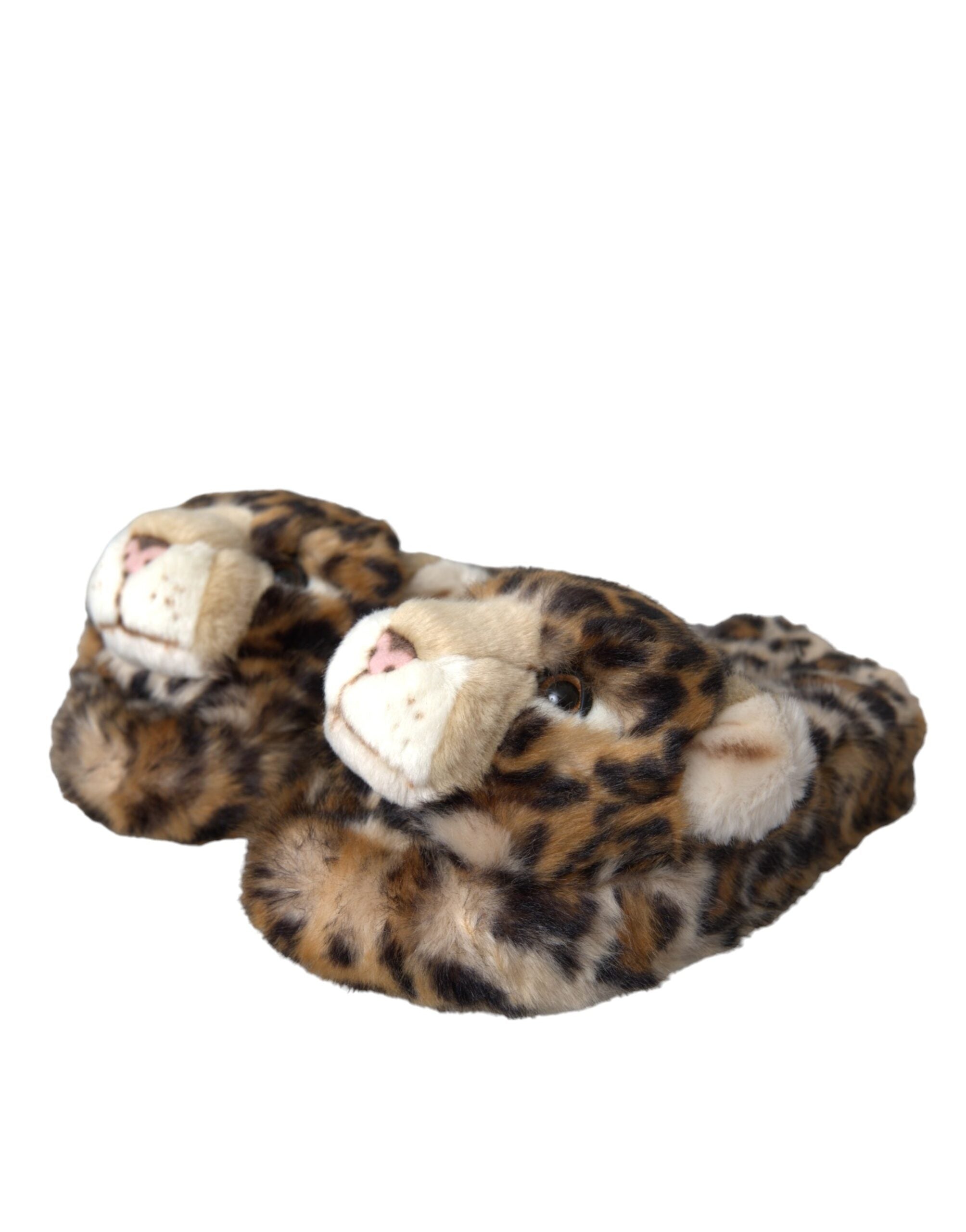 Dolce & Gabbana Brown Tiger Slippers Flats Sandals Women's Shoes