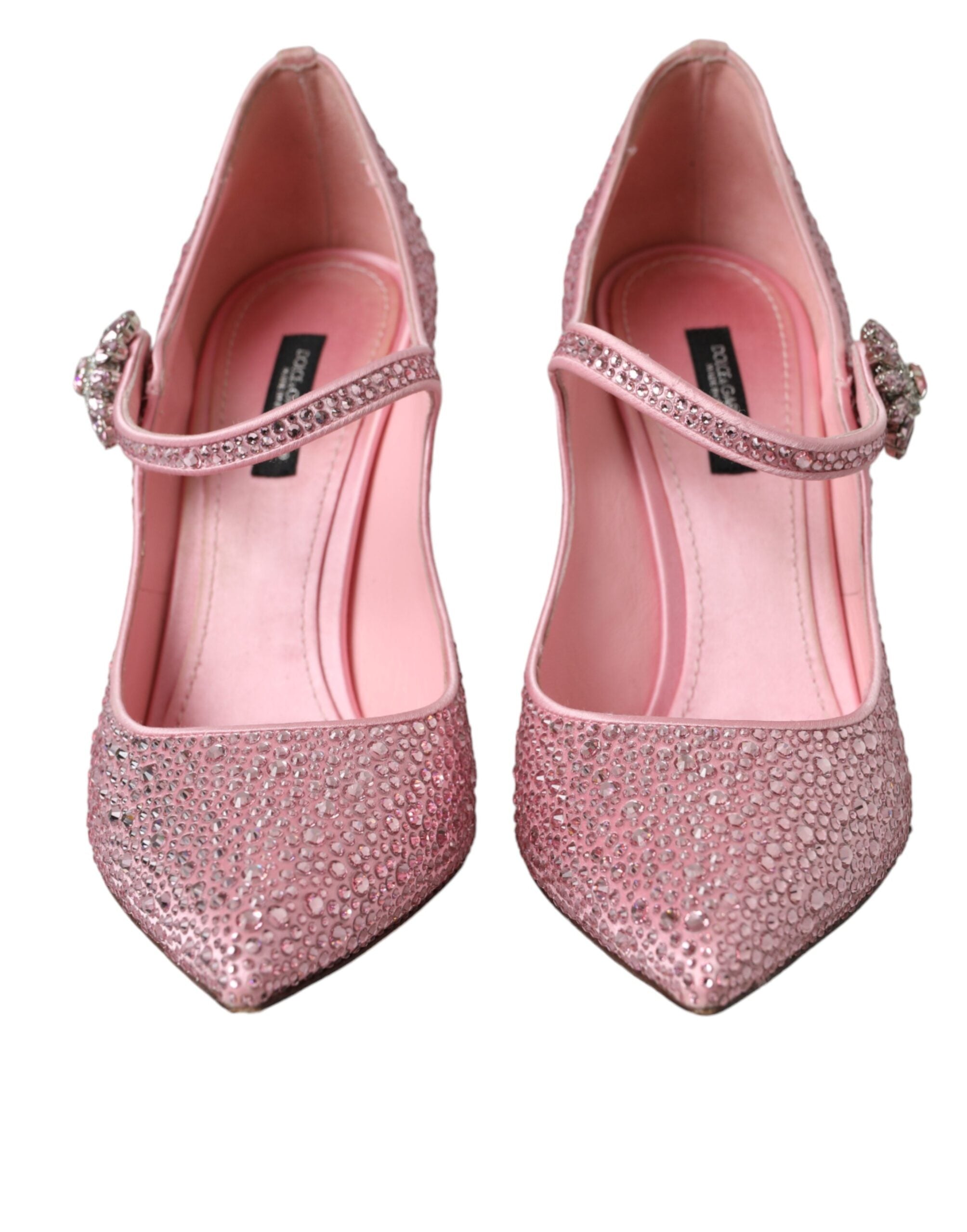 Dolce & Gabbana Pink Strass Crystal Heels Pumps Women's Shoes