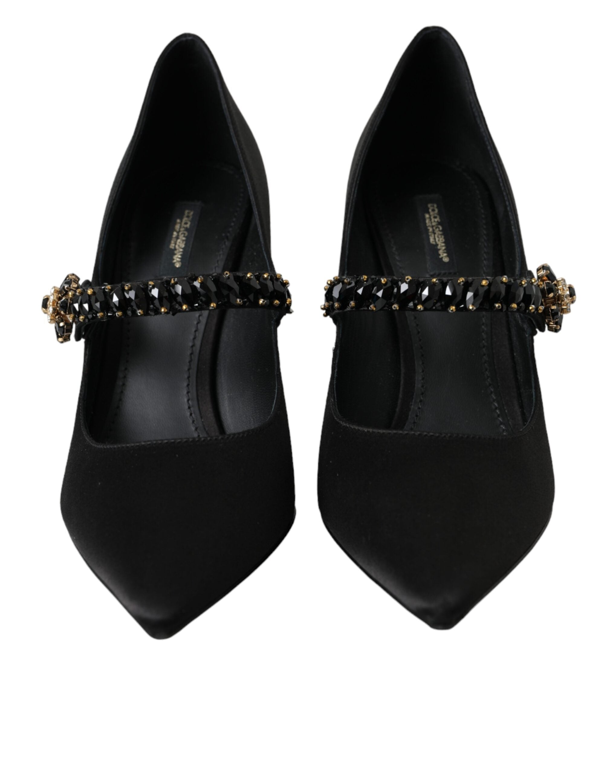 Dolce & Gabbana Black Mary Jane Crystal Heels Pumps Women's Shoes (Pre-Owned)