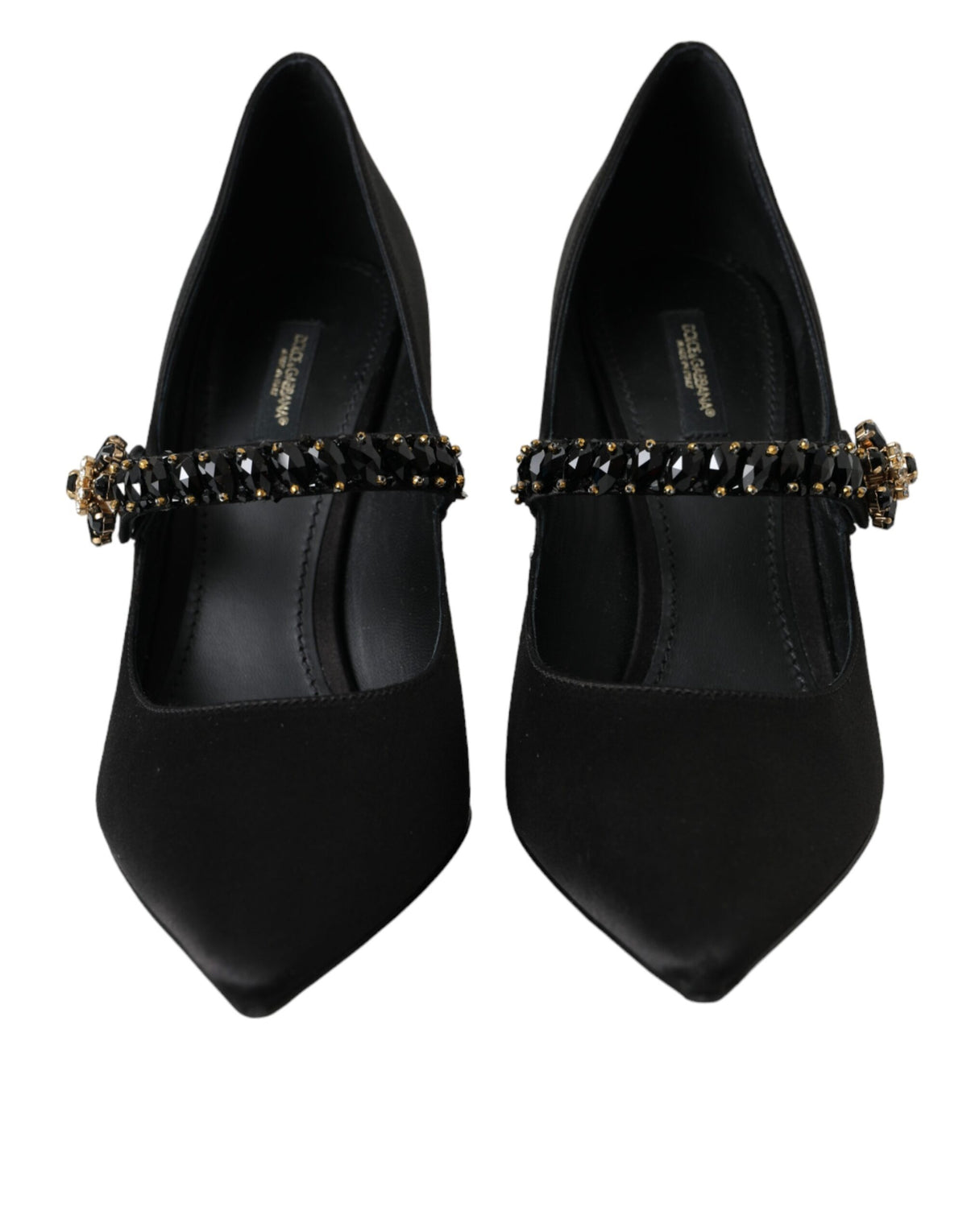 Dolce & Gabbana Black Mary Jane Crystal Heels Pumps Women's Shoes (Pre-Owned)