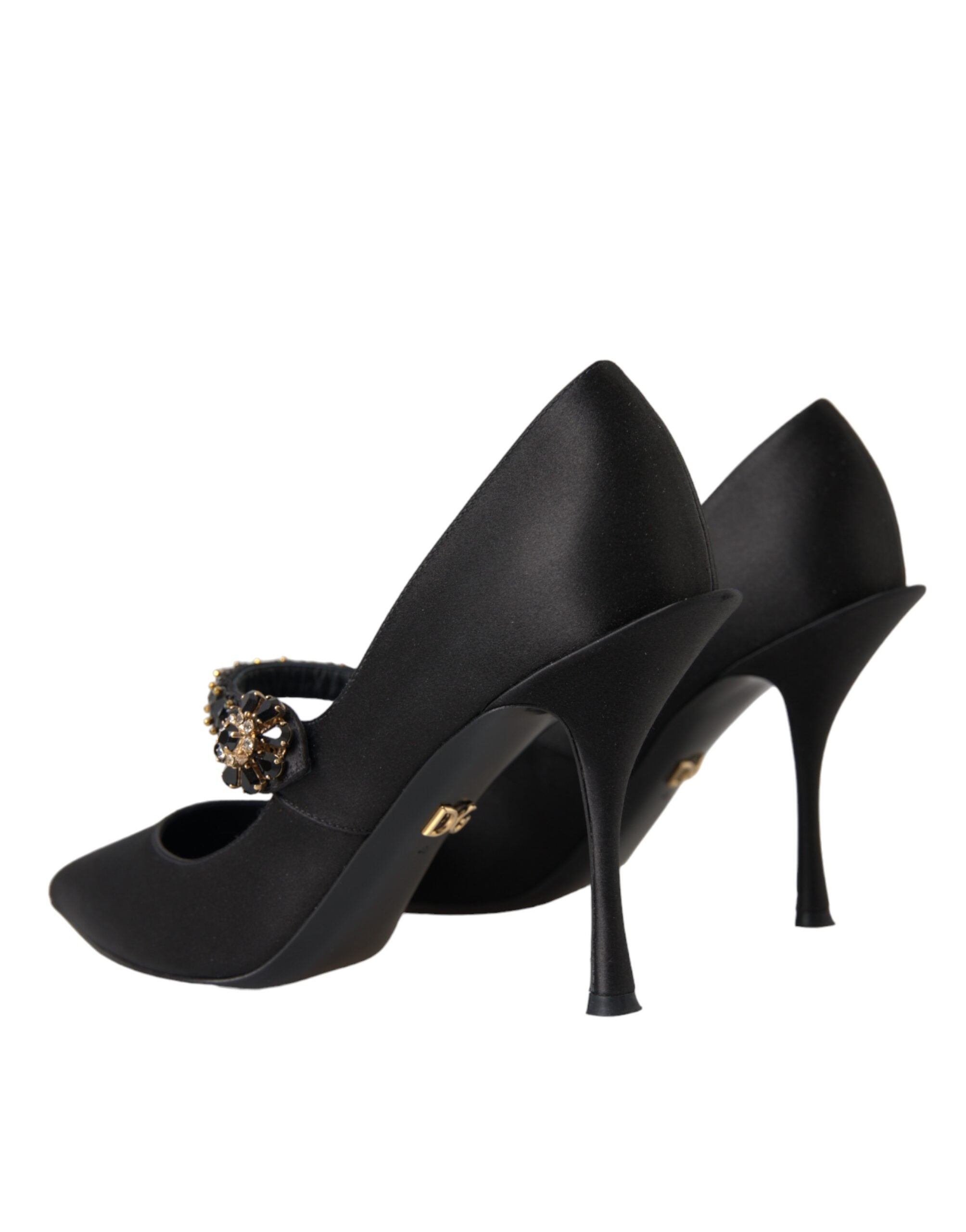 Dolce & Gabbana Black Mary Jane Crystal Heels Pumps Women's Shoes (Pre-Owned)