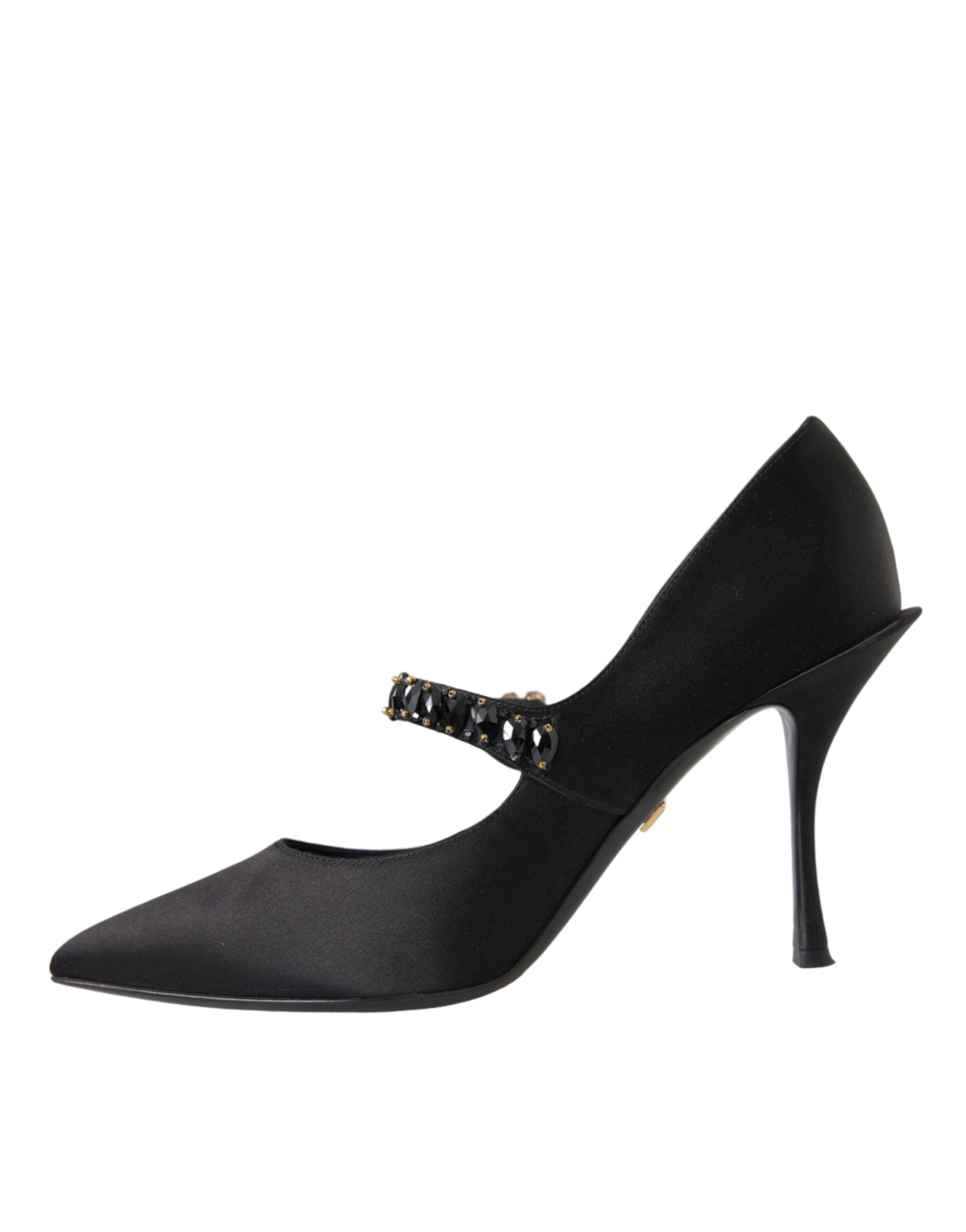 Dolce & Gabbana Black Mary Jane Crystal Heels Pumps Women's Shoes (Pre-Owned)