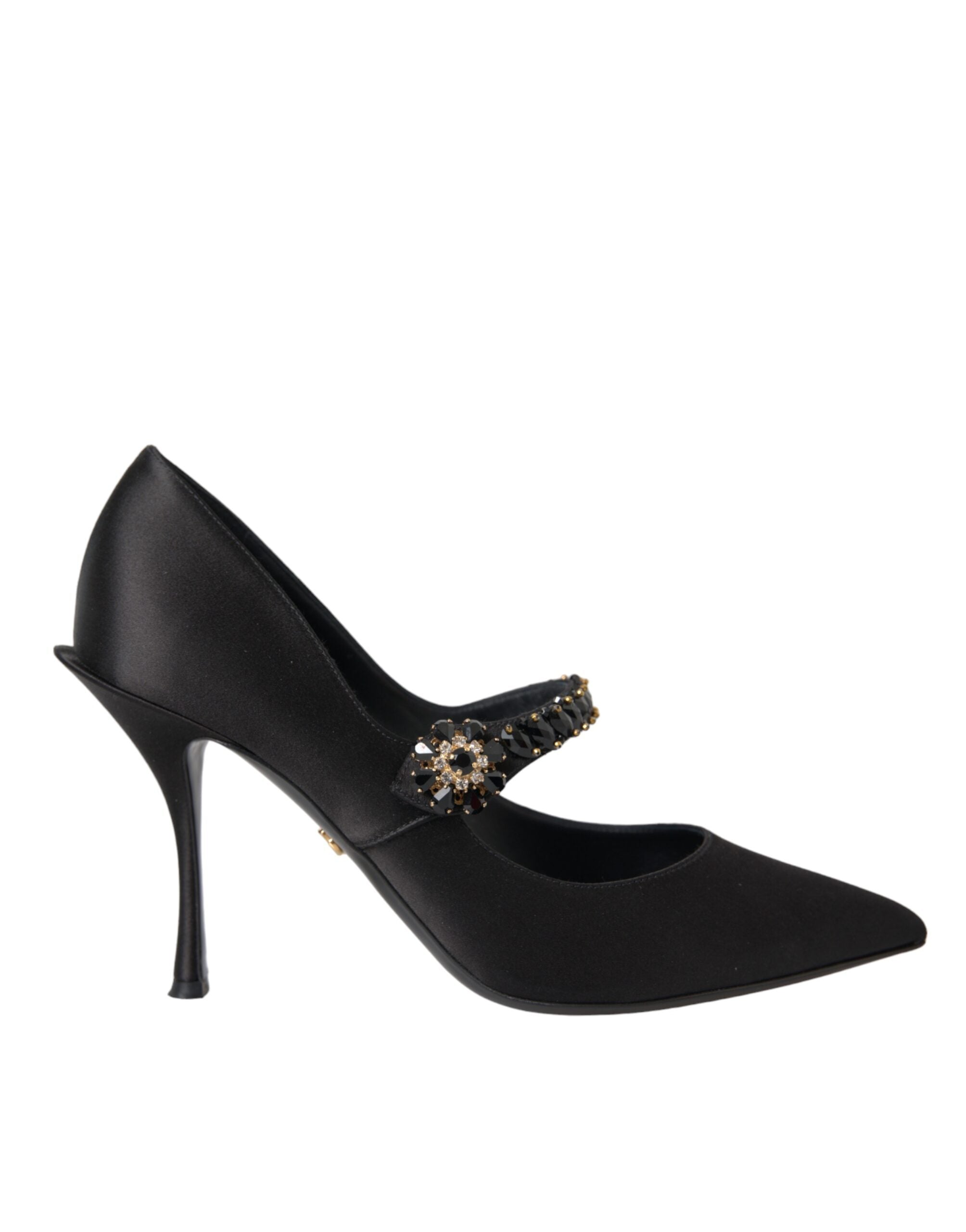 Dolce & Gabbana Black Mary Jane Crystal Heels Pumps Women's Shoes (Pre-Owned)