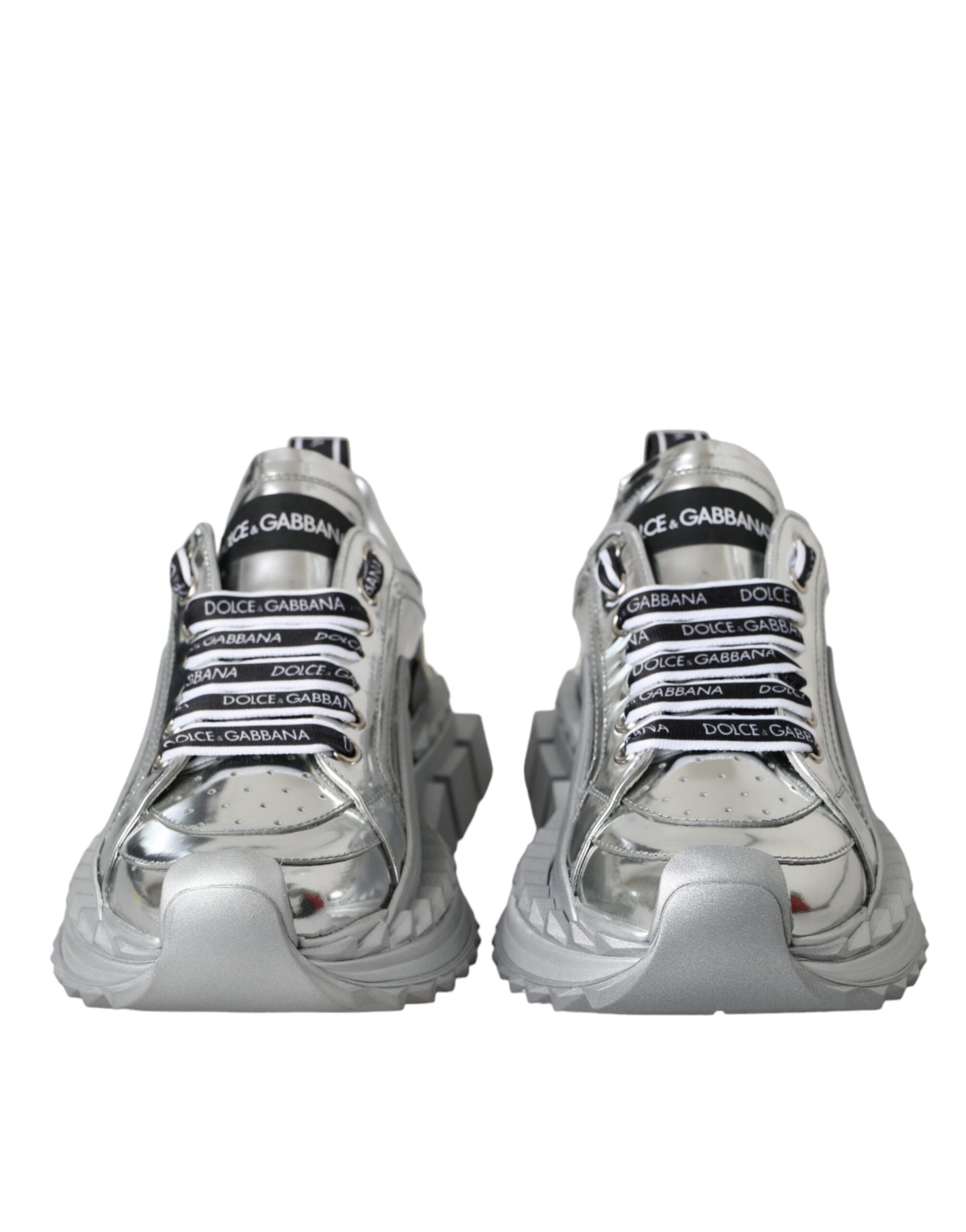 Dolce & Gabbana Silver Leather Super Queen Sneakers Women's Shoes (Pre-Owned)