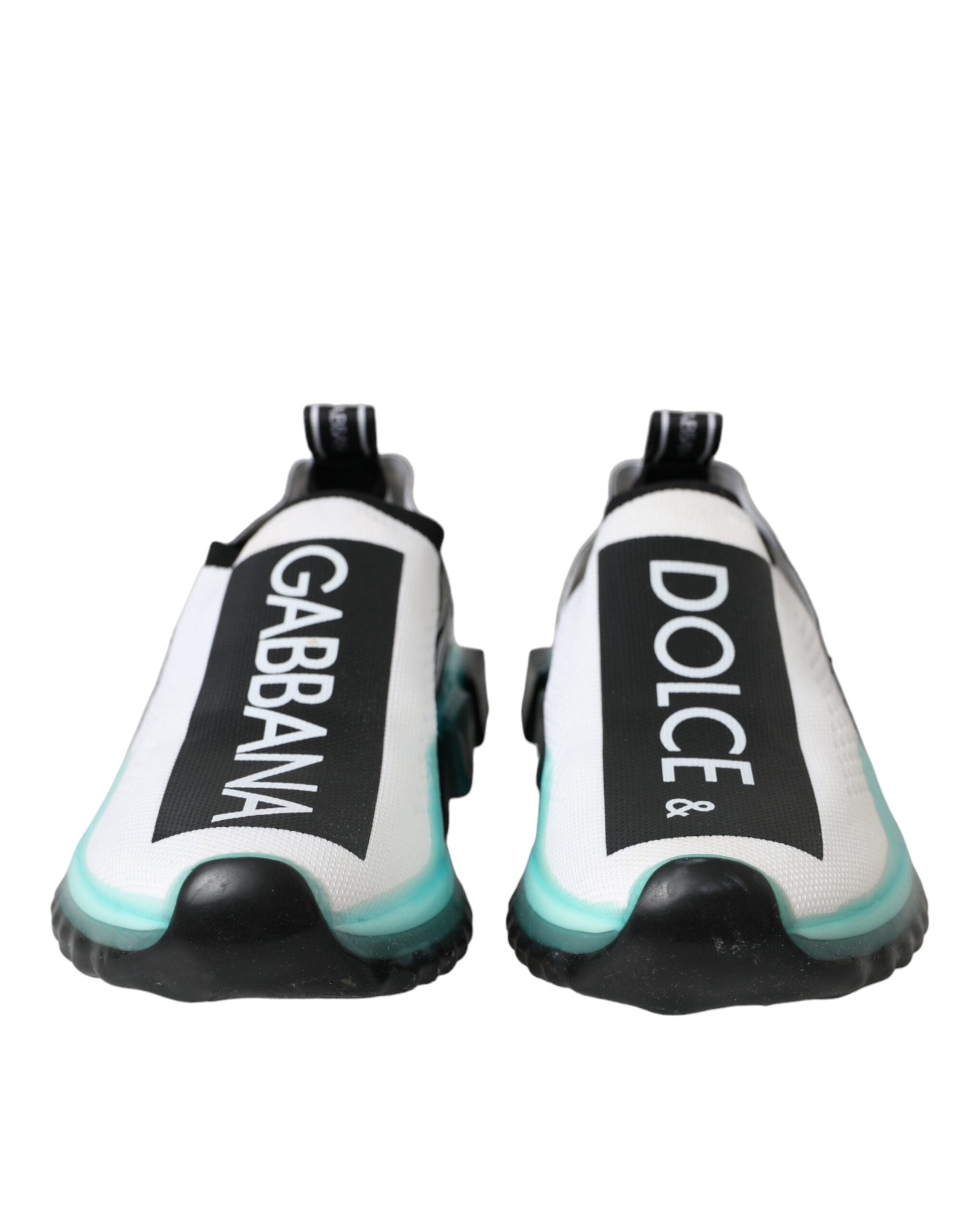 Dolce & Gabbana Black White Blue Slip On Sorrento Sneakers Women's Shoes