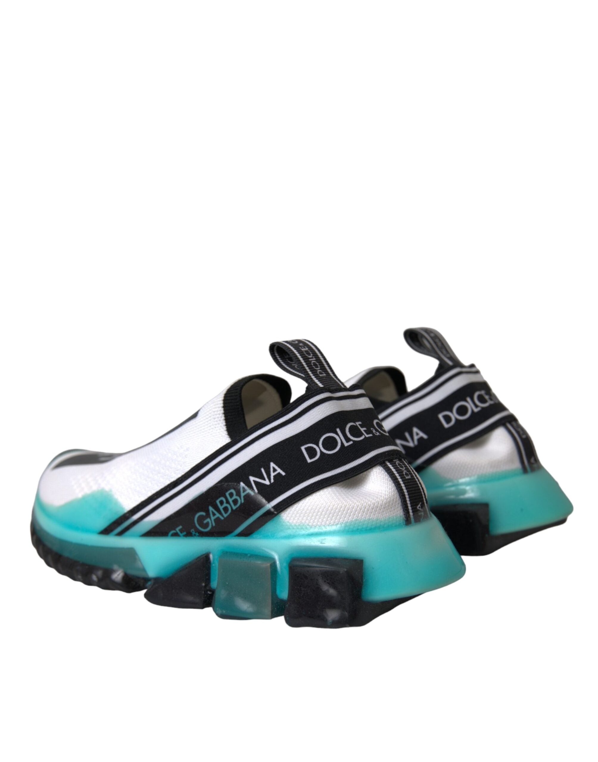 Dolce & Gabbana Black White Blue Slip On Sorrento Sneakers Women's Shoes