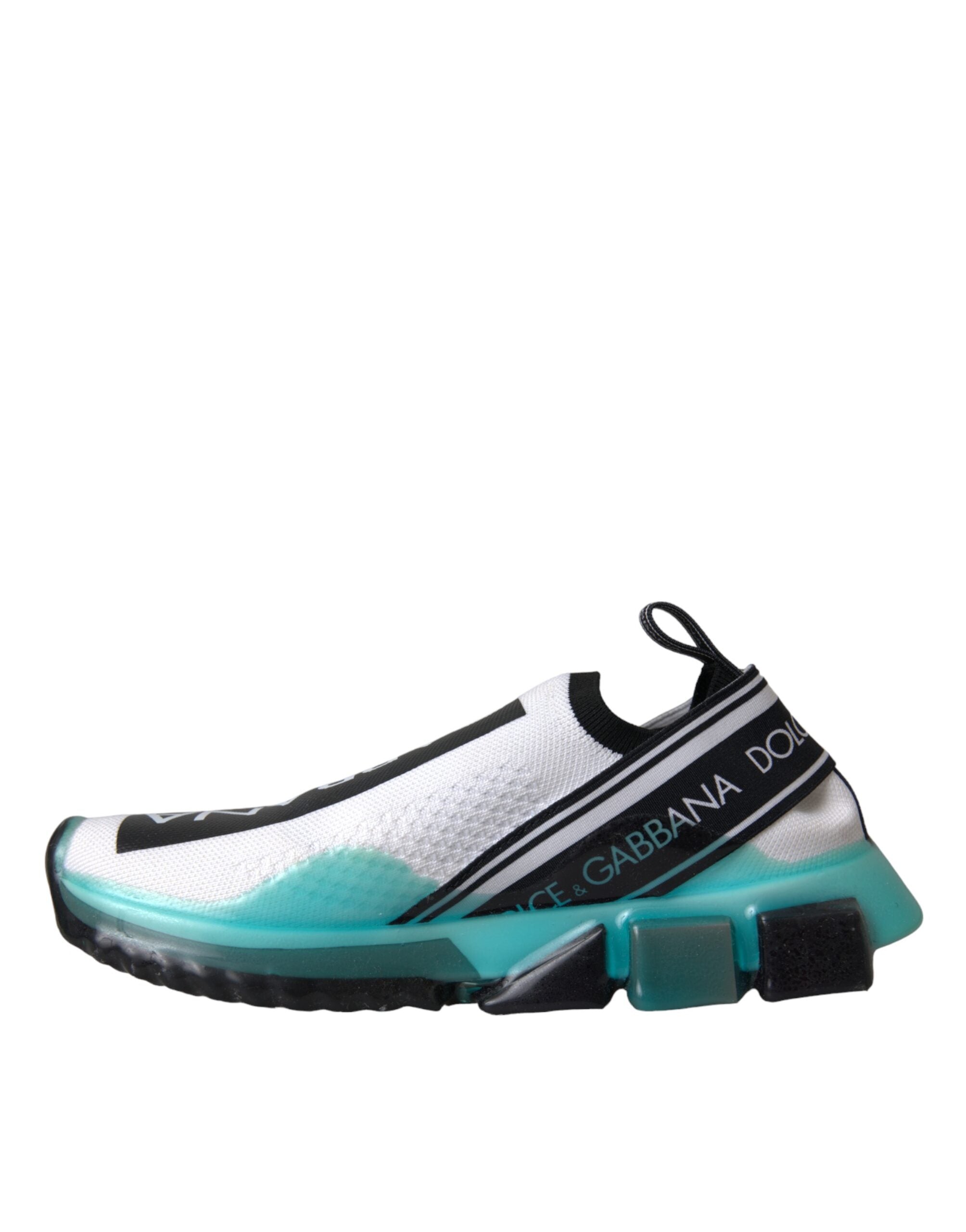 Dolce & Gabbana Black White Blue Slip On Sorrento Sneakers Women's Shoes