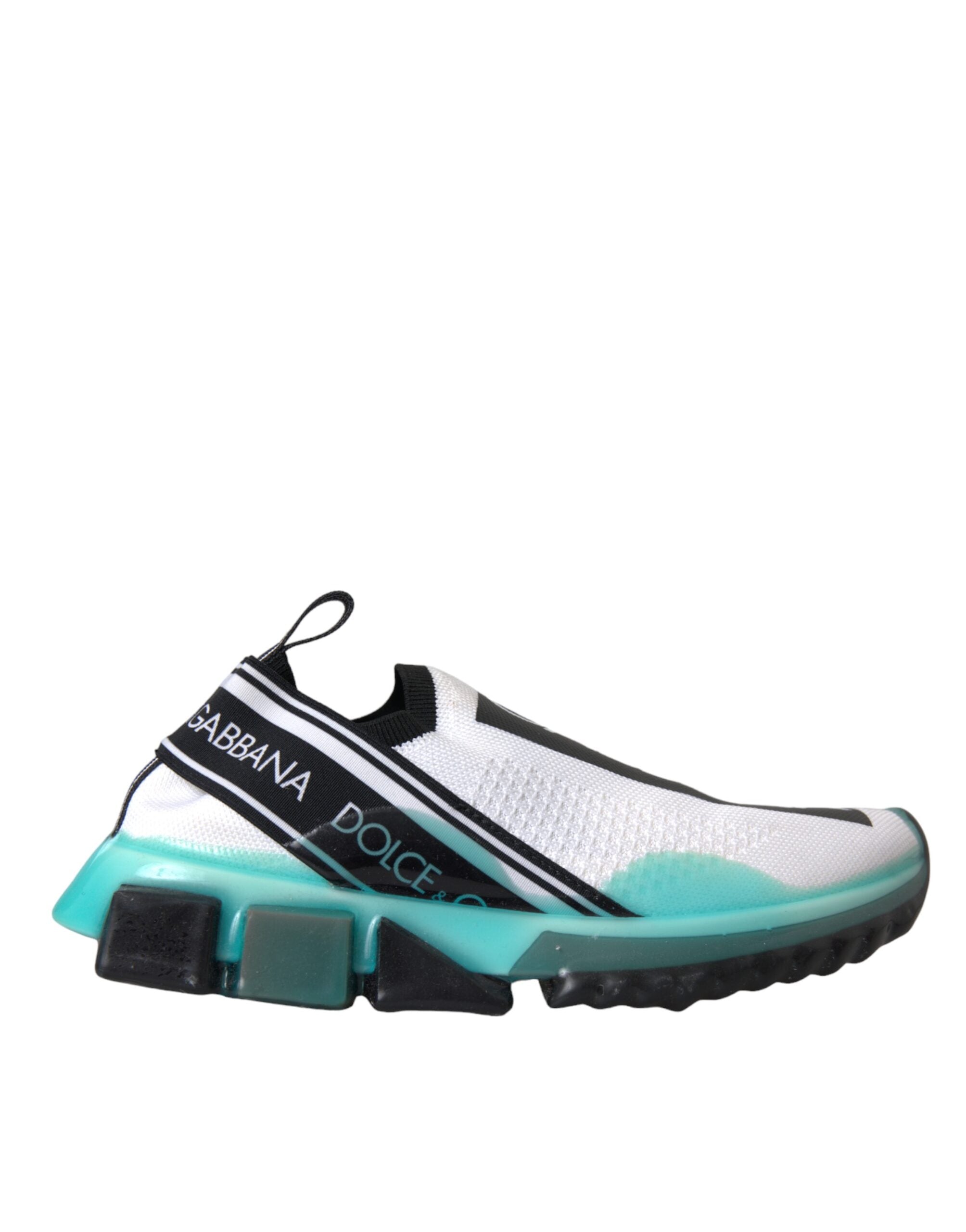 Dolce & Gabbana Black White Blue Slip On Sorrento Sneakers Women's Shoes