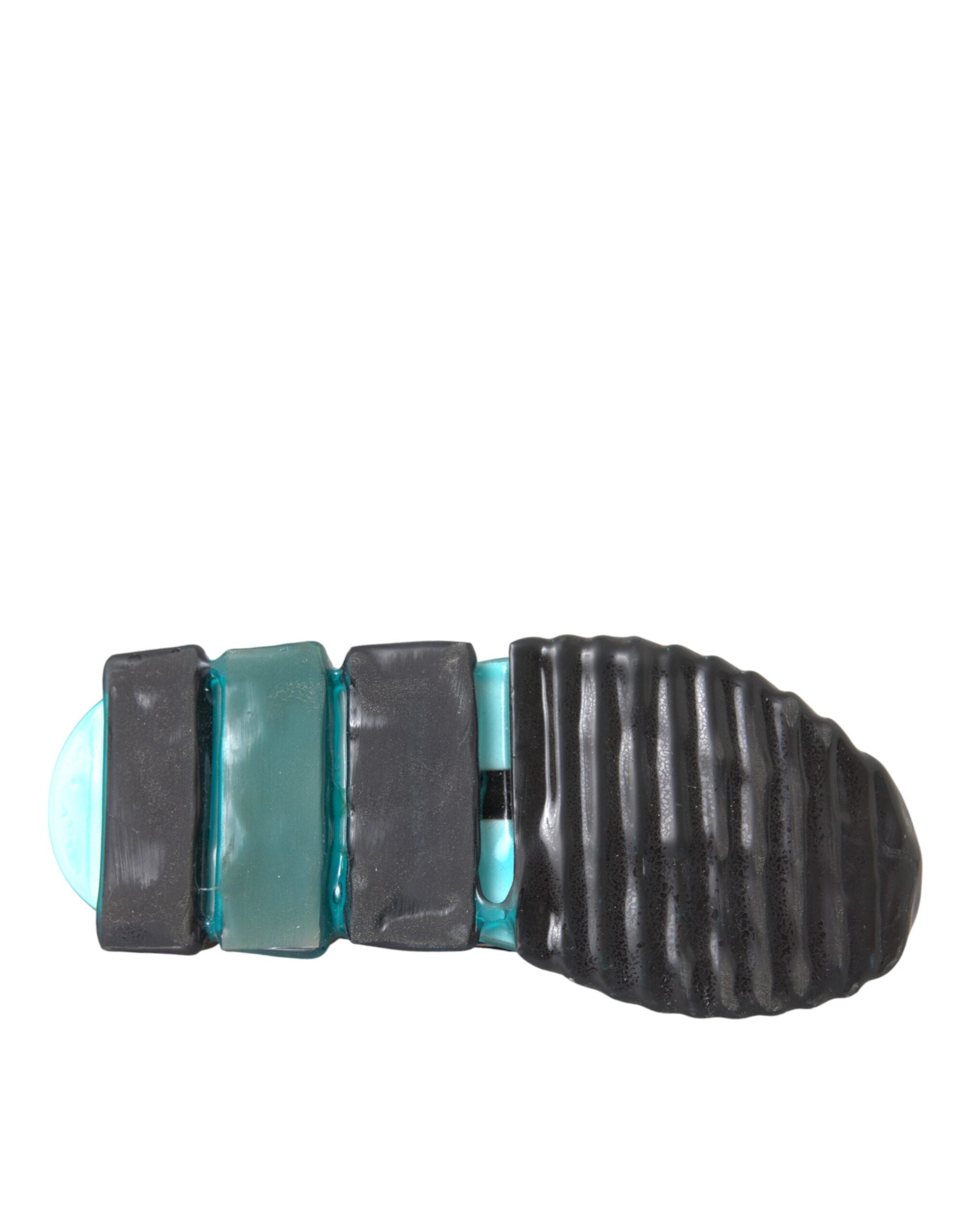 Dolce & Gabbana Black White Blue Slip On Sorrento Sneakers Women's Shoes