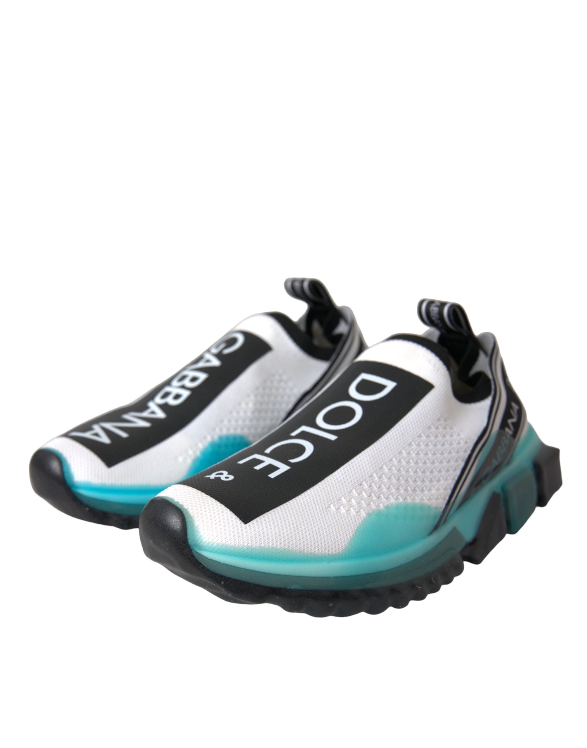 Dolce & Gabbana Black White Blue Slip On Sorrento Sneakers Women's Shoes (Pre-Owned)