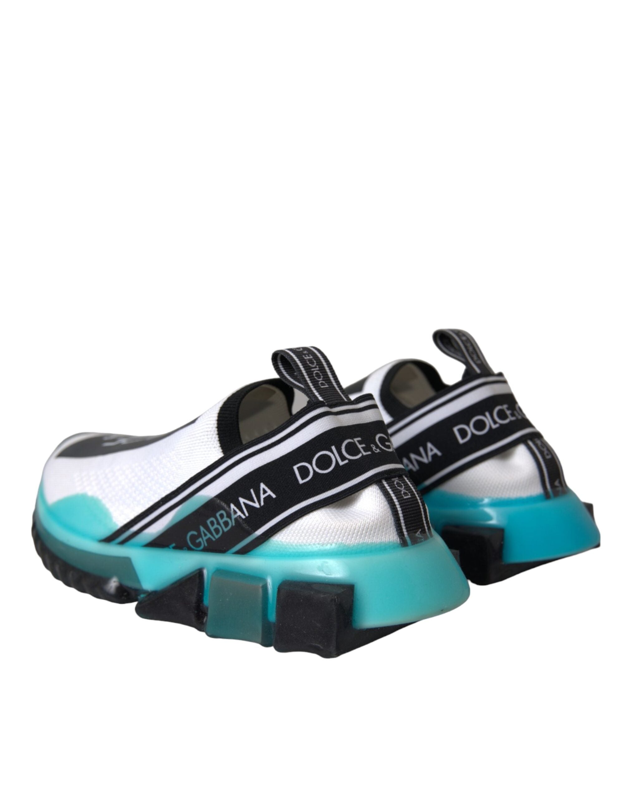 Dolce & Gabbana Black White Blue Slip On Sorrento Sneakers Women's Shoes (Pre-Owned)