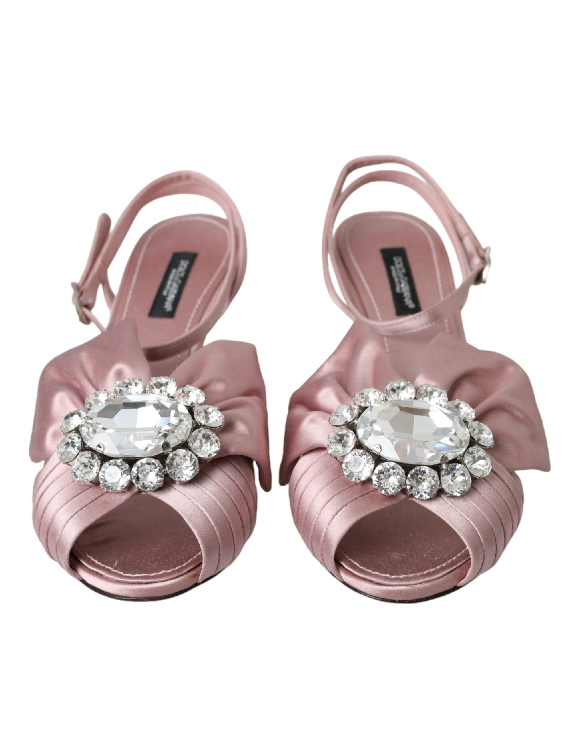 Dolce & Gabbana Pink Keira Crystal Heels Sandals Women's Shoes