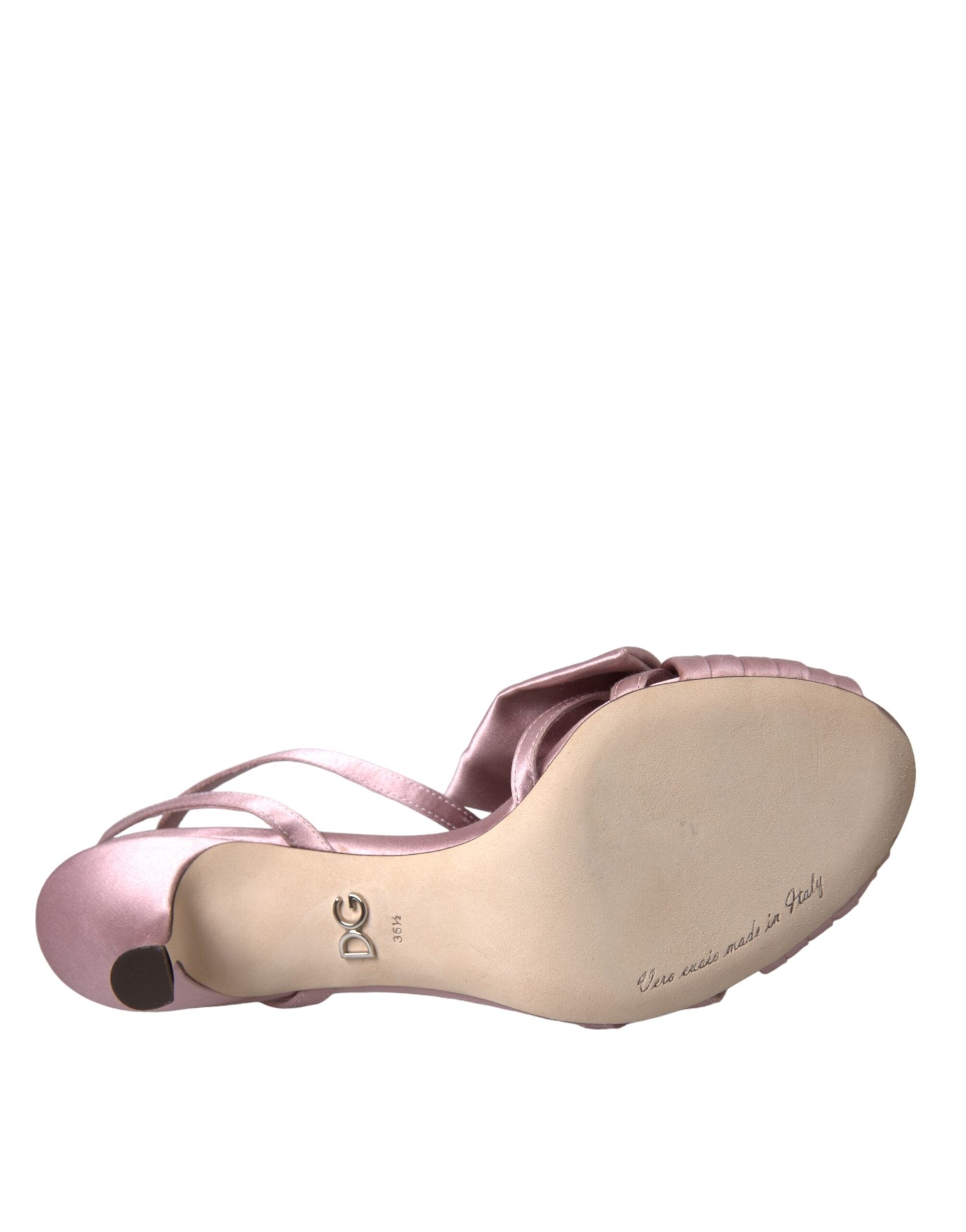 Dolce & Gabbana Pink Keira Crystal Heels Sandals Women's Shoes