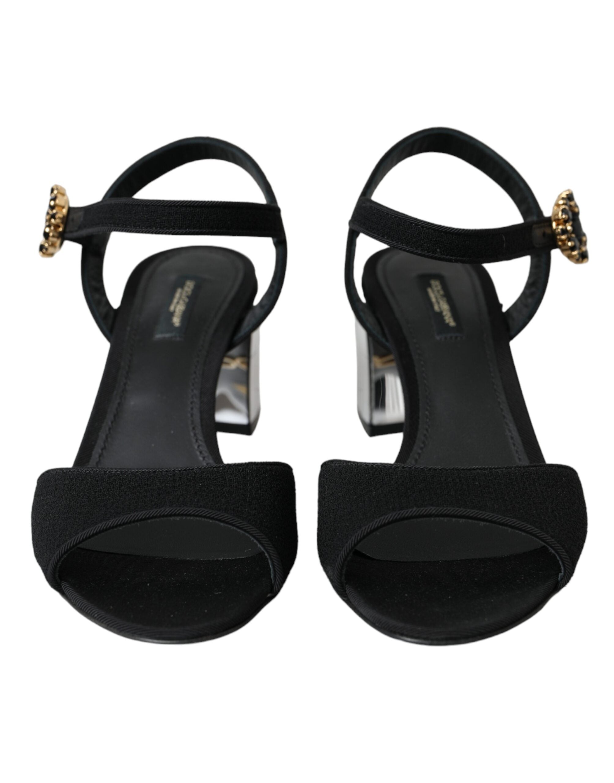Dolce & Gabbana Black Crystal Ankle Strap Keira Sandal Women's Shoes (Pre-Owned)