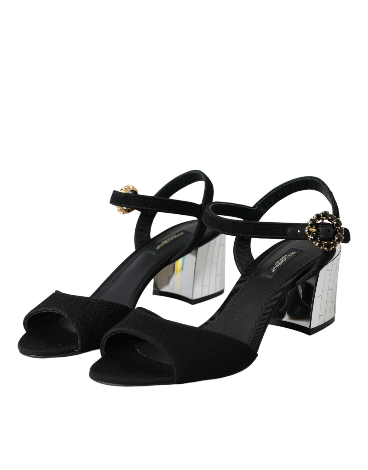 Dolce & Gabbana Black Crystal Ankle Strap Keira Sandal Women's Shoes (Pre-Owned)