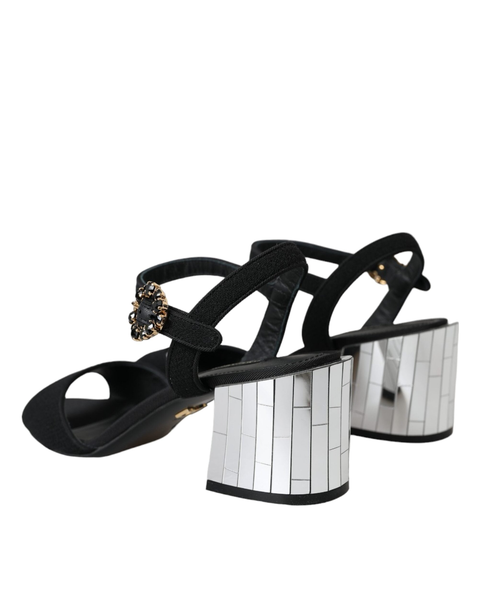 Dolce & Gabbana Black Crystal Ankle Strap Keira Sandal Women's Shoes (Pre-Owned)