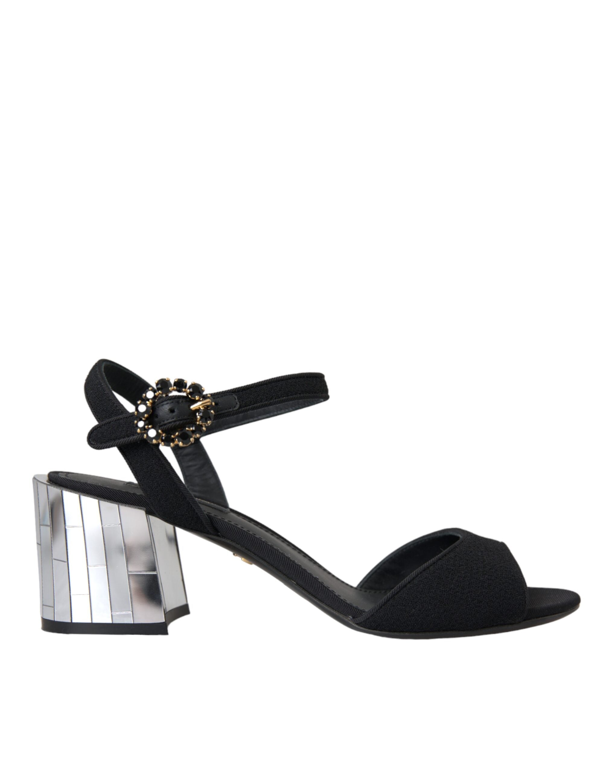 Dolce & Gabbana Black Crystal Ankle Strap Keira Sandal Women's Shoes (Pre-Owned)