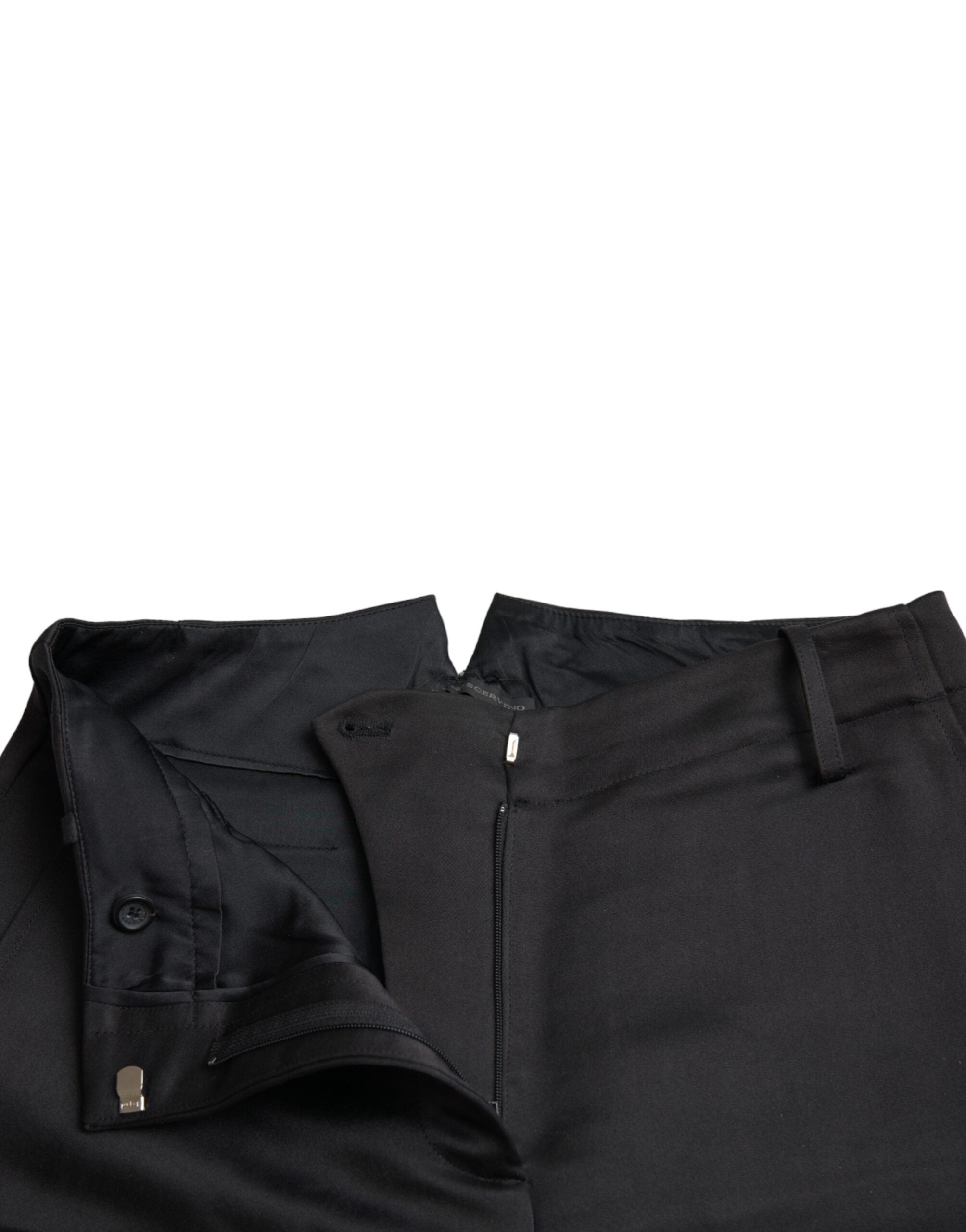 Ermanno Scervino Black High Waist Capri Cropped Women's Pants