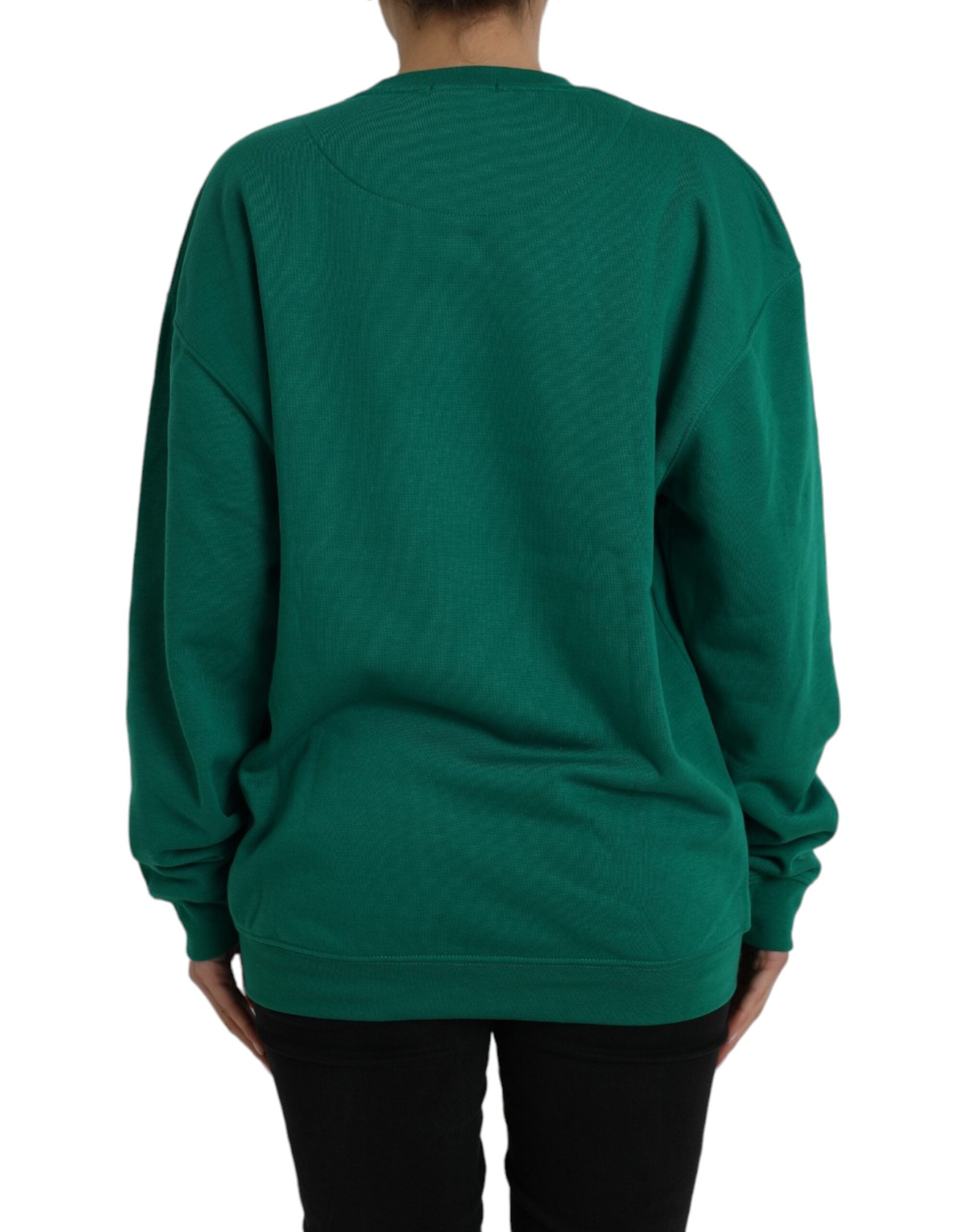 Philippe Model Green Cotton Logo Print Long Sleeves Pullover Women's Sweater