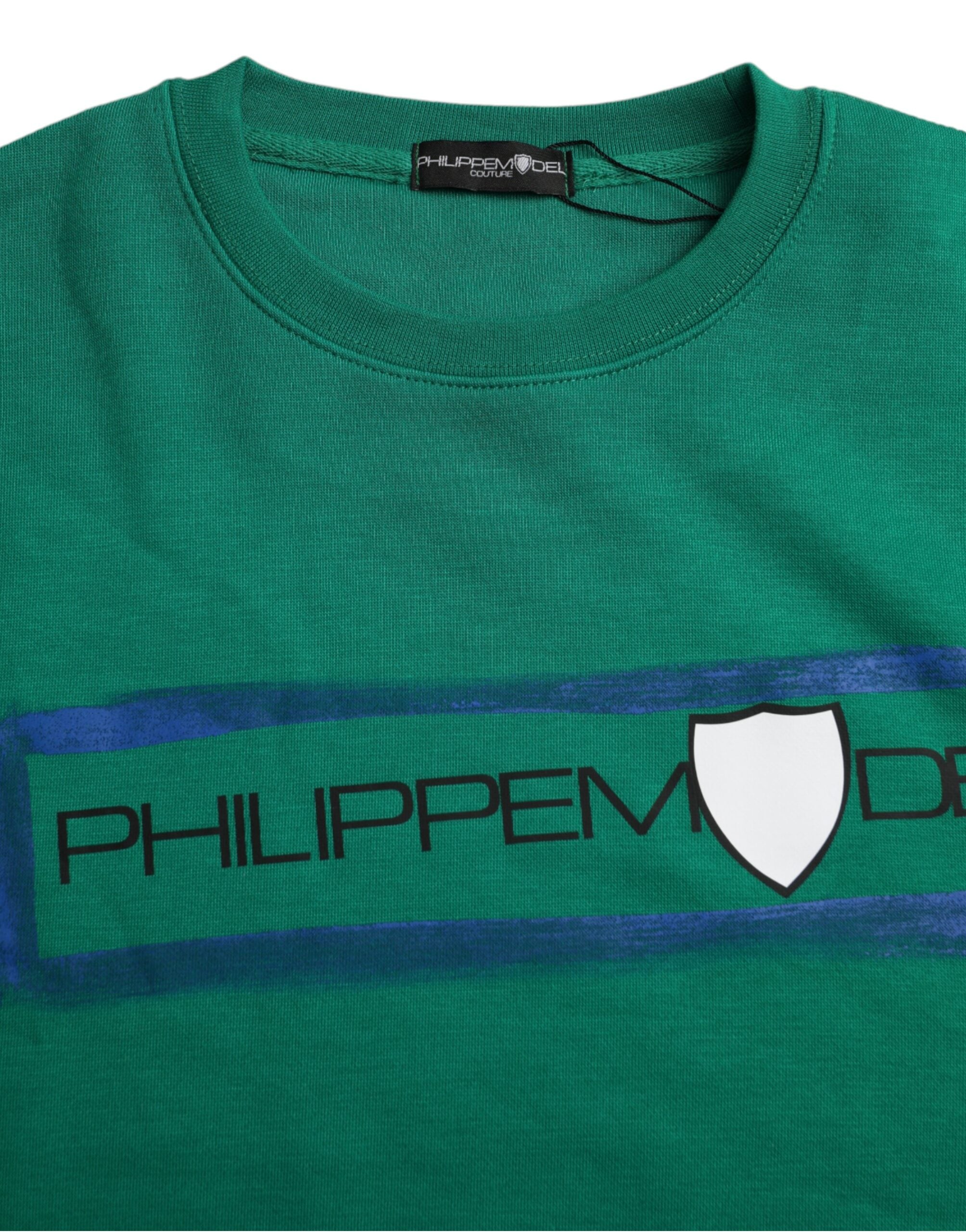 Philippe Model Green Cotton Logo Print Long Sleeves Pullover Women's Sweater
