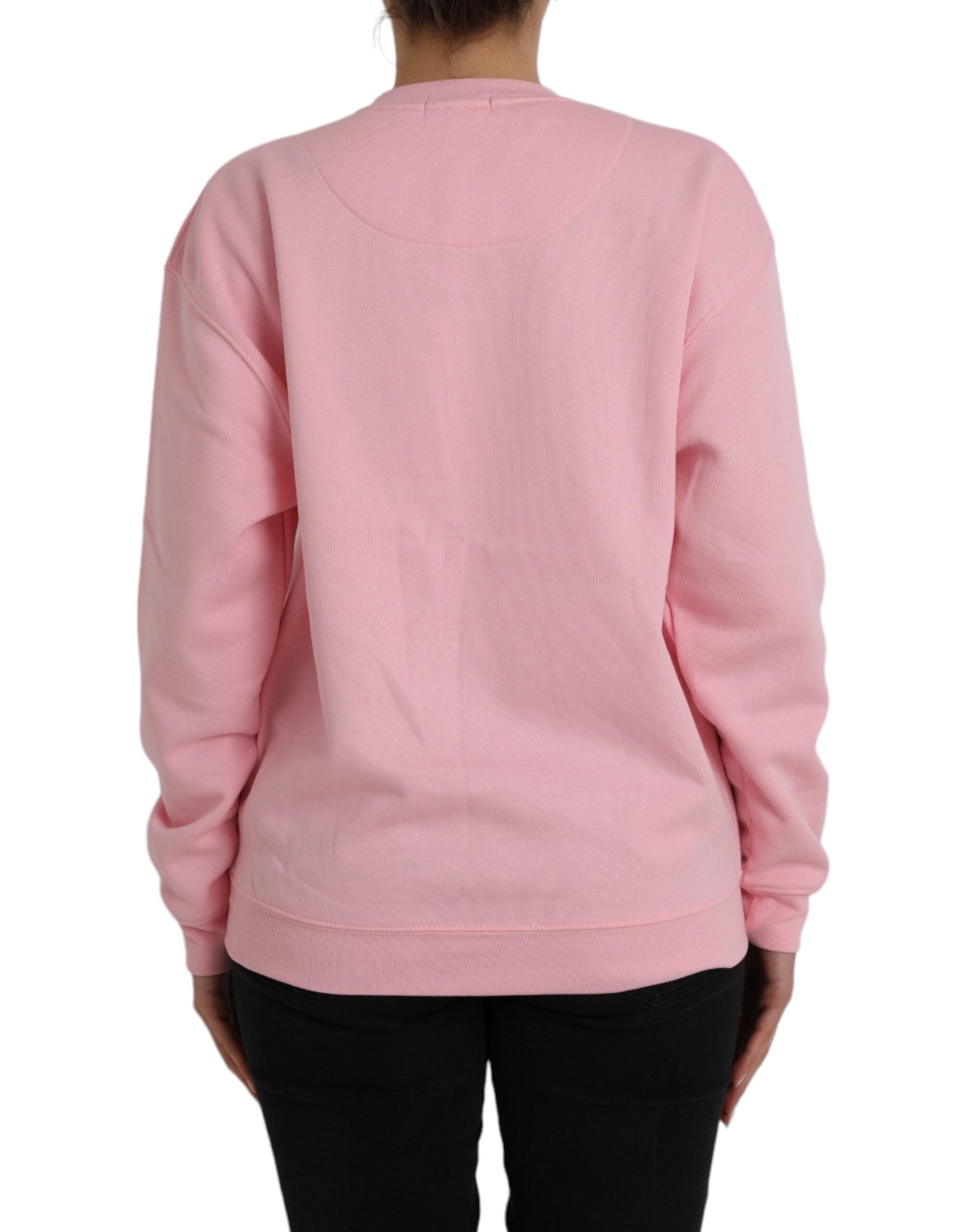 Philippe Model Pink Cotton Logo Print Long Sleeves Pullover Women's Sweater (Pre-Owned)