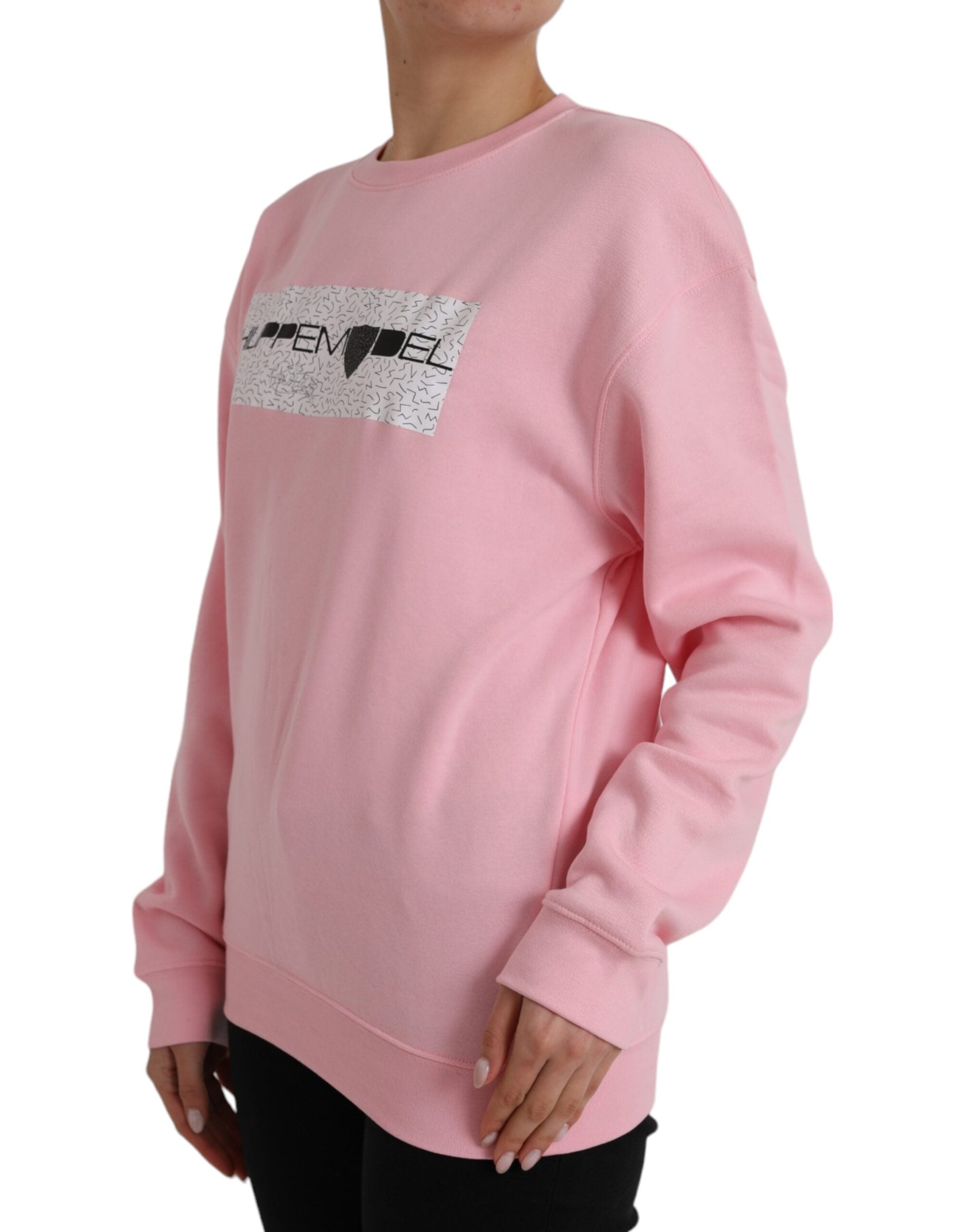 Philippe Model Pink Cotton Logo Long Sleeves Pullover Women's Sweater (Pre-Owned)