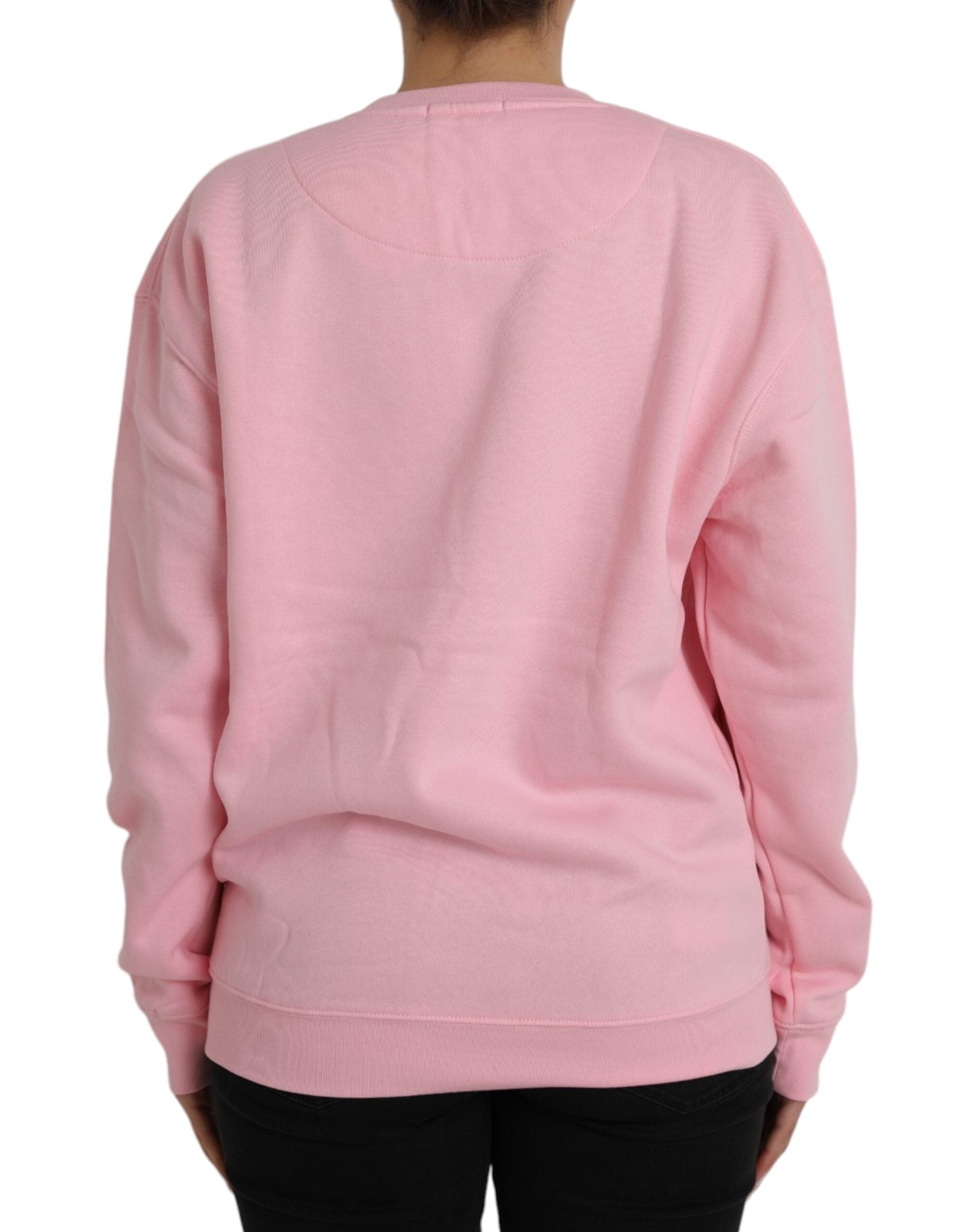 Philippe Model Pink Cotton Logo Long Sleeves Pullover Women's Sweater (Pre-Owned)