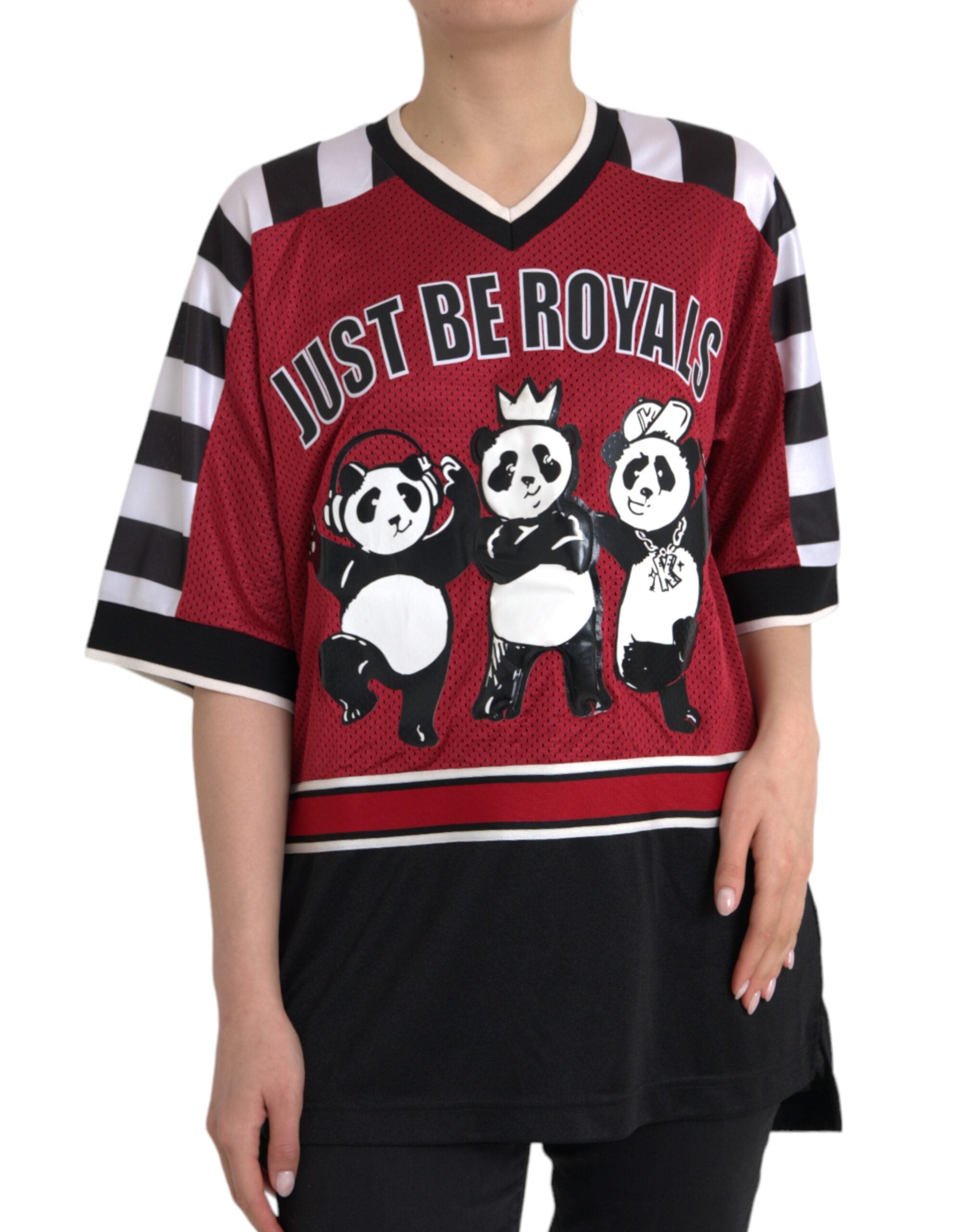 Dolce & Gabbana Multicolor Royals Panda Oversized Women's T-shirt