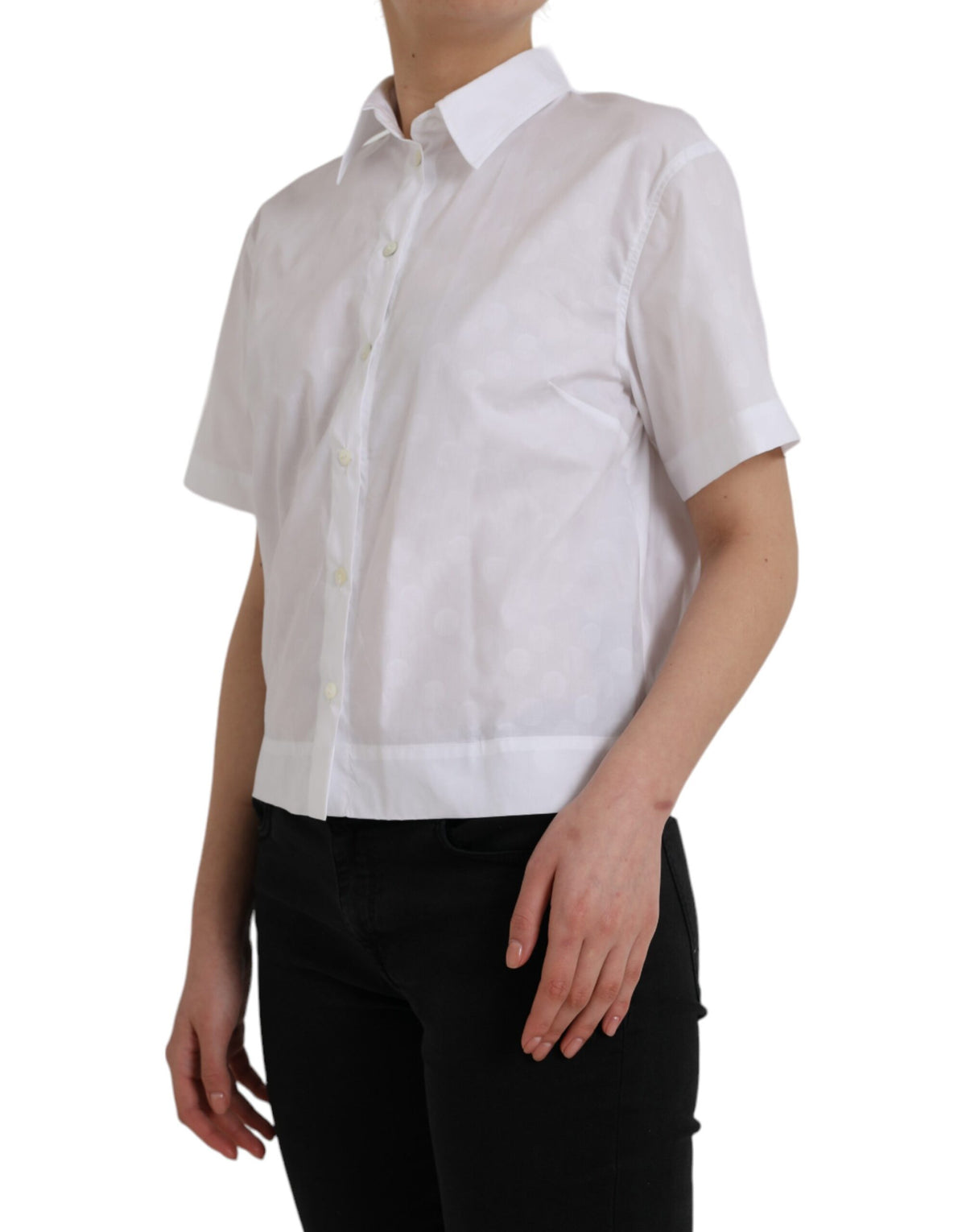 Dolce & Gabbana White Collared Short Sleeve Polo Shirt Women's Top